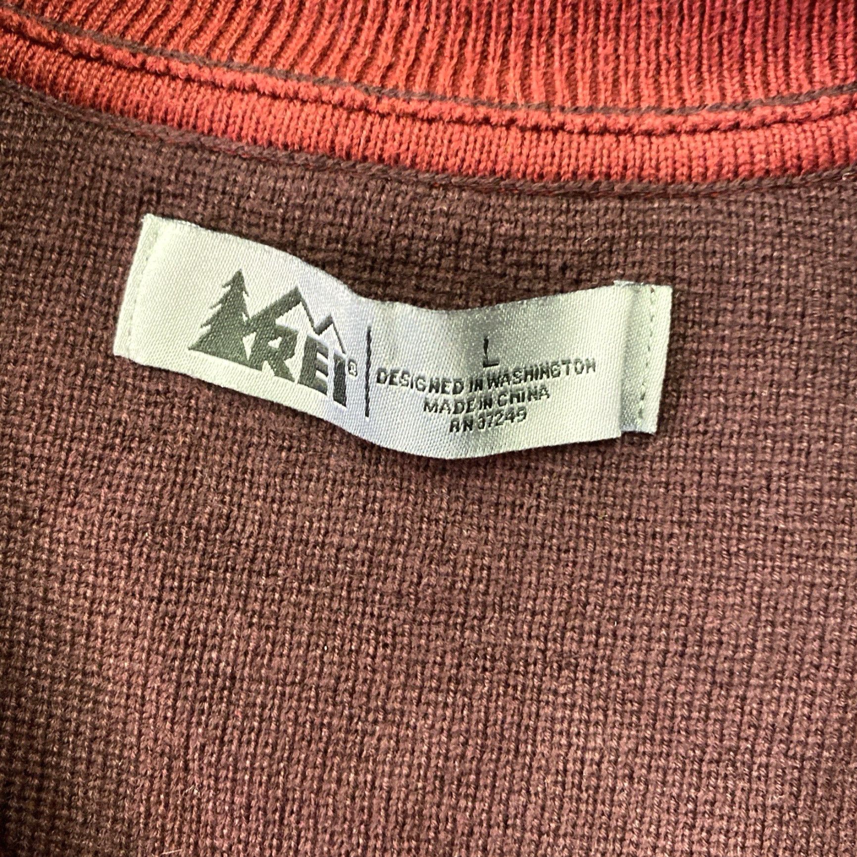 Vintage REI Mens Quarter Zip Sweatshirt Red Long Sleeve Adult Cotton Blend L Regular Mens Zip Pullover Outdoor Activewear Size US L / EU 52-54 / 3 - 4 Thumbnail