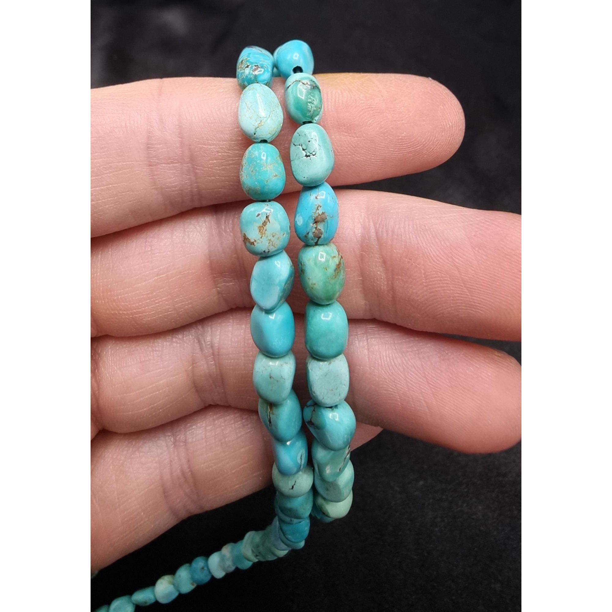 Vintage Jay King 925 Sterling Silver Genuine Turquoise Beaded Long N Size ONE SIZE - 5 Thumbnail