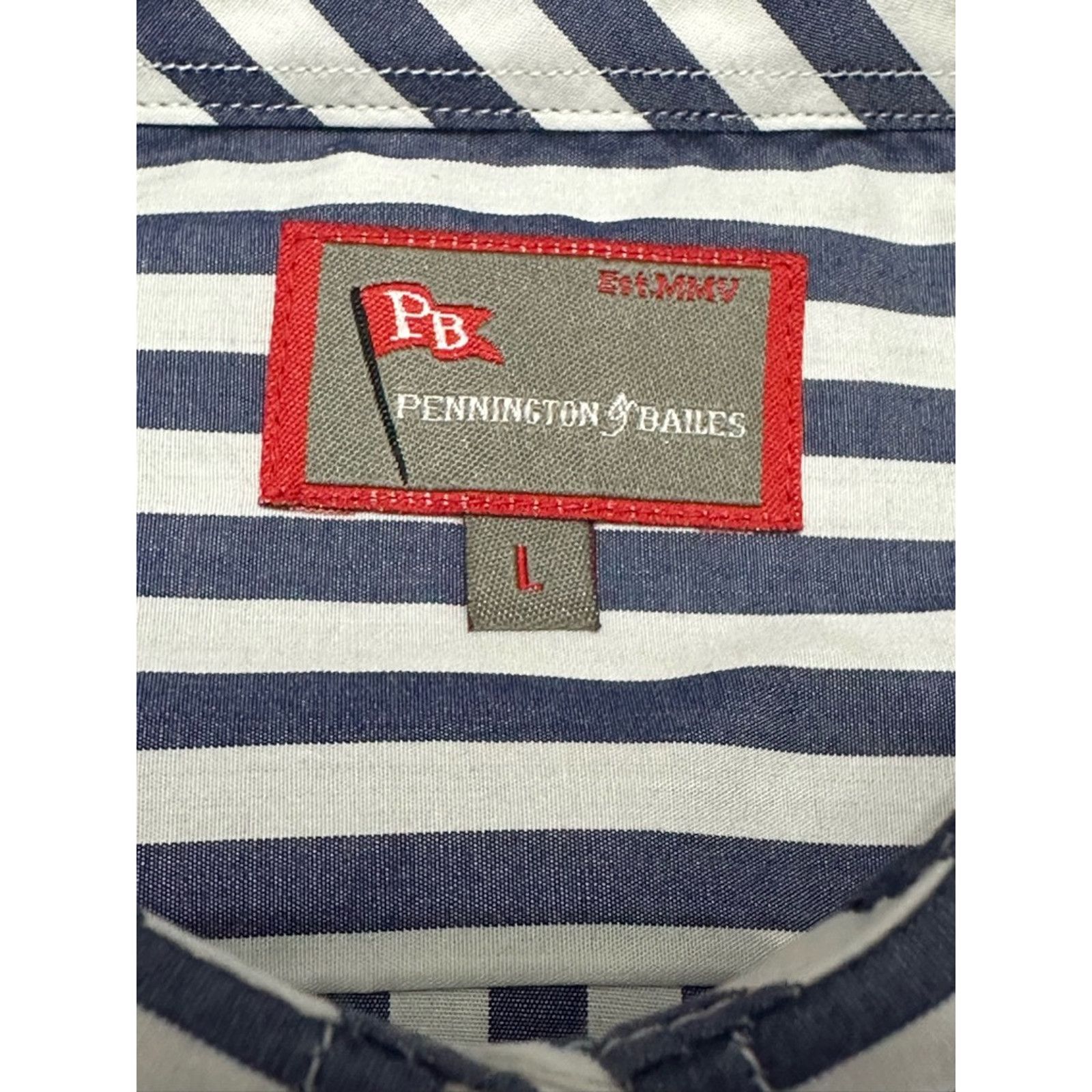 Other Pennington & Bailes Navy White Stripe Belter Shirt Dress L Size L / US 10 / IT 46 - 8 Thumbnail