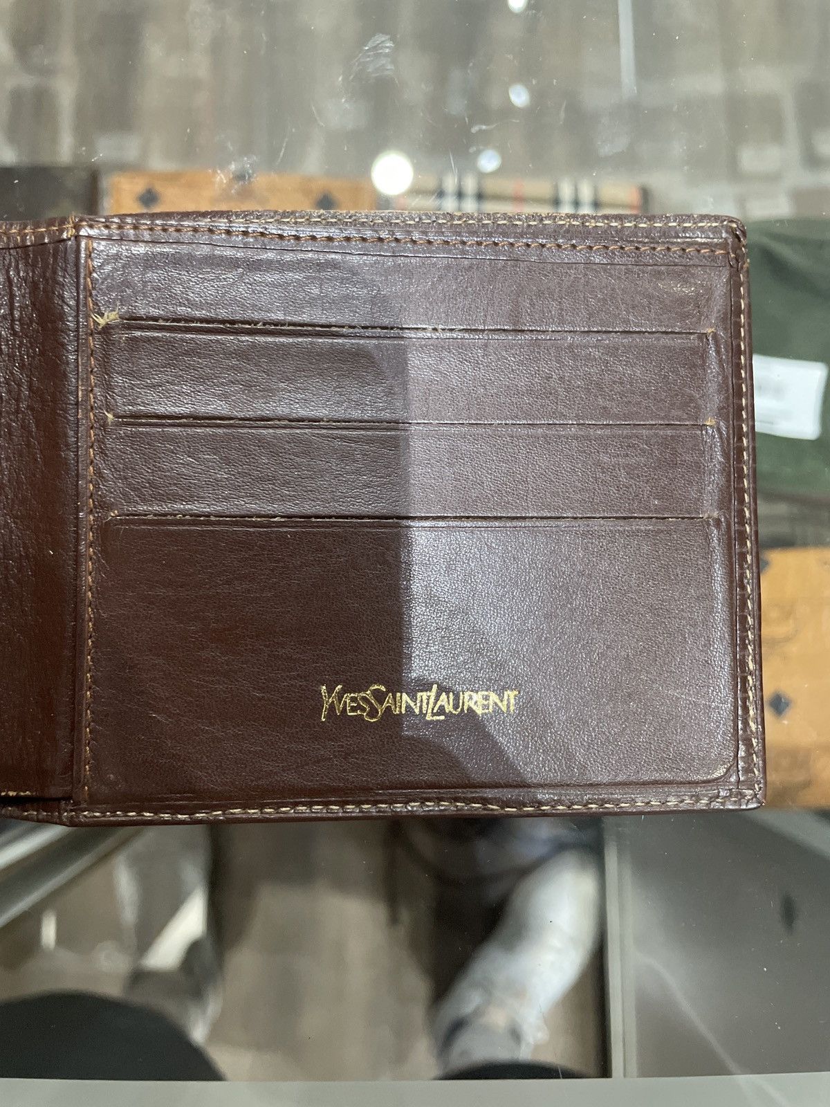 Yves Saint Laurent Yves Saint Laurent Brown Leather Bifold Size ONE SIZE - 4 Thumbnail