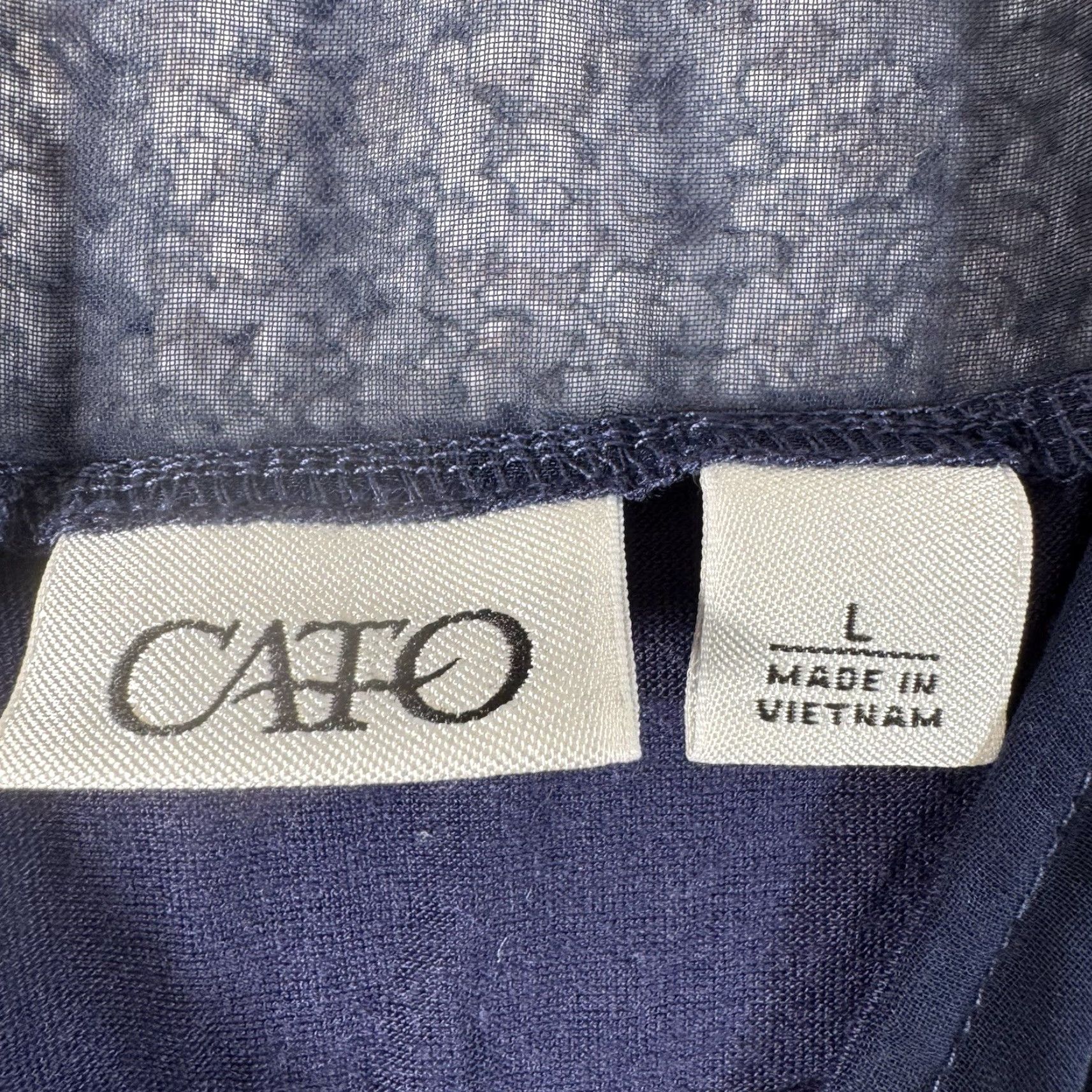 Vintage Cato Tank Top L Office Layering Romantic Chiffon Sheer Yoke and Hem Blue Polyester Rayon Vest/Top Women Tank Slim Regular Size L / US 10 / IT 46 - 5 Thumbnail