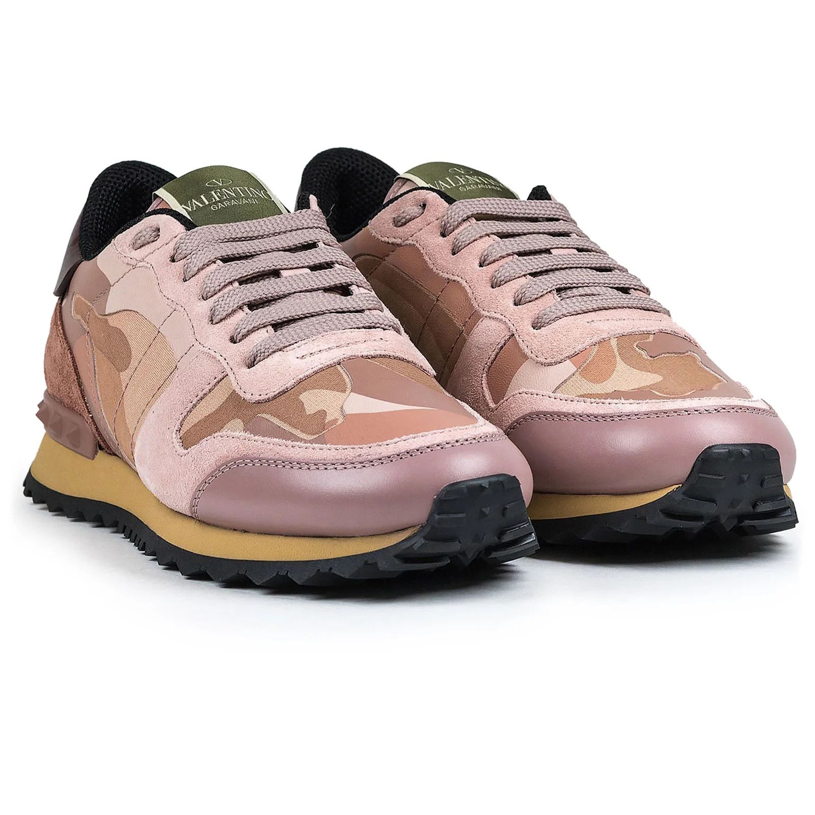 Valentino VALENTINO Garavani Rockrunner Pink Camouflage Sneakers Shoes Size US 7 / IT 37 - 2 Thumbnail