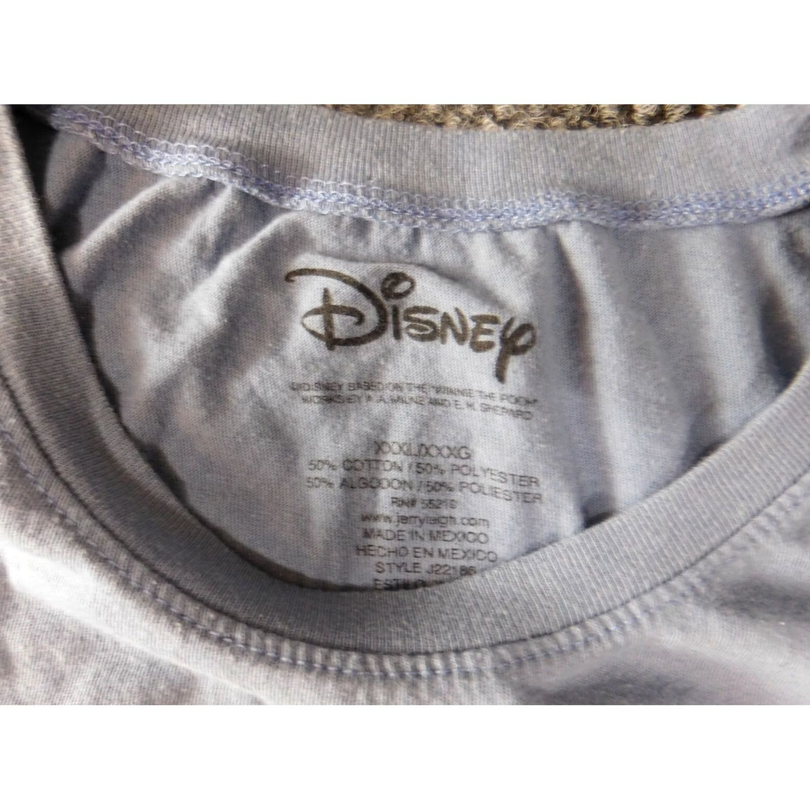 Disney Disney Womens Shirt Cropped Blue 3XL Short Sleeve Round Neck Pullover Cotton Ruffle Graphic Poohu Disney Colorful Casual Blouse Womens Size XXL / US 16-18 / IT 52-54 - 4 Thumbnail