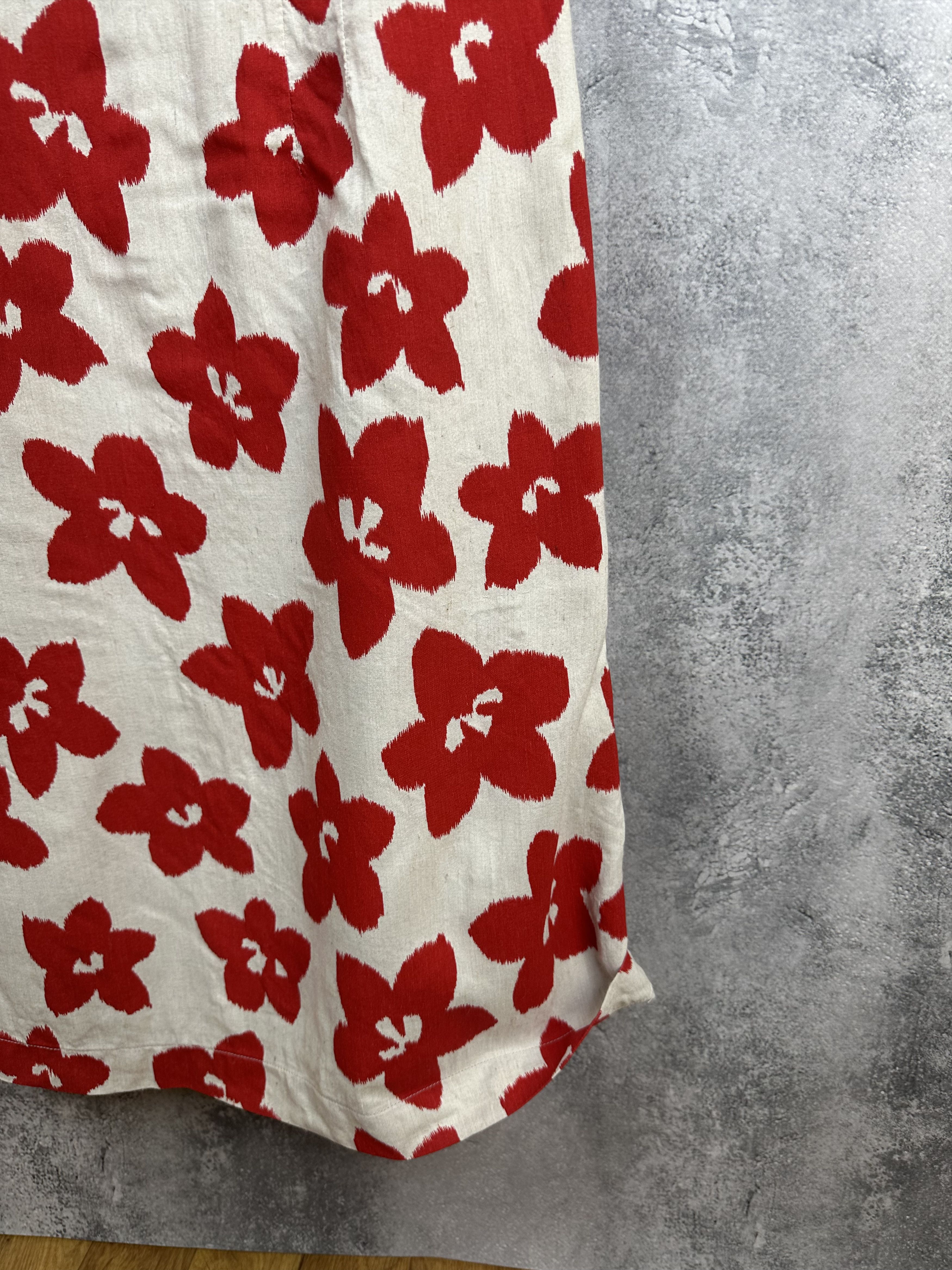 Other TOAST Ivory Red Floral Above Knee Dress Linen Blend Pockets Size S / US 4 / IT 40 - 9 Thumbnail