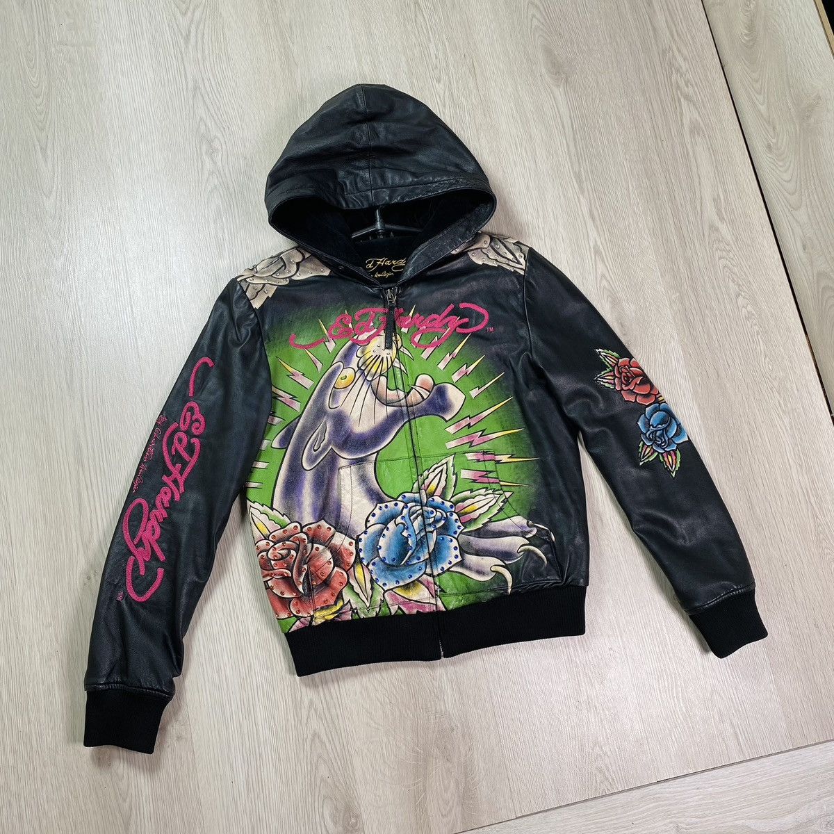 Ed Hardy Ed Hardy by Christian Audigier genuine leather hooded jacket Size S / US 4 / IT 40 - 9 Thumbnail
