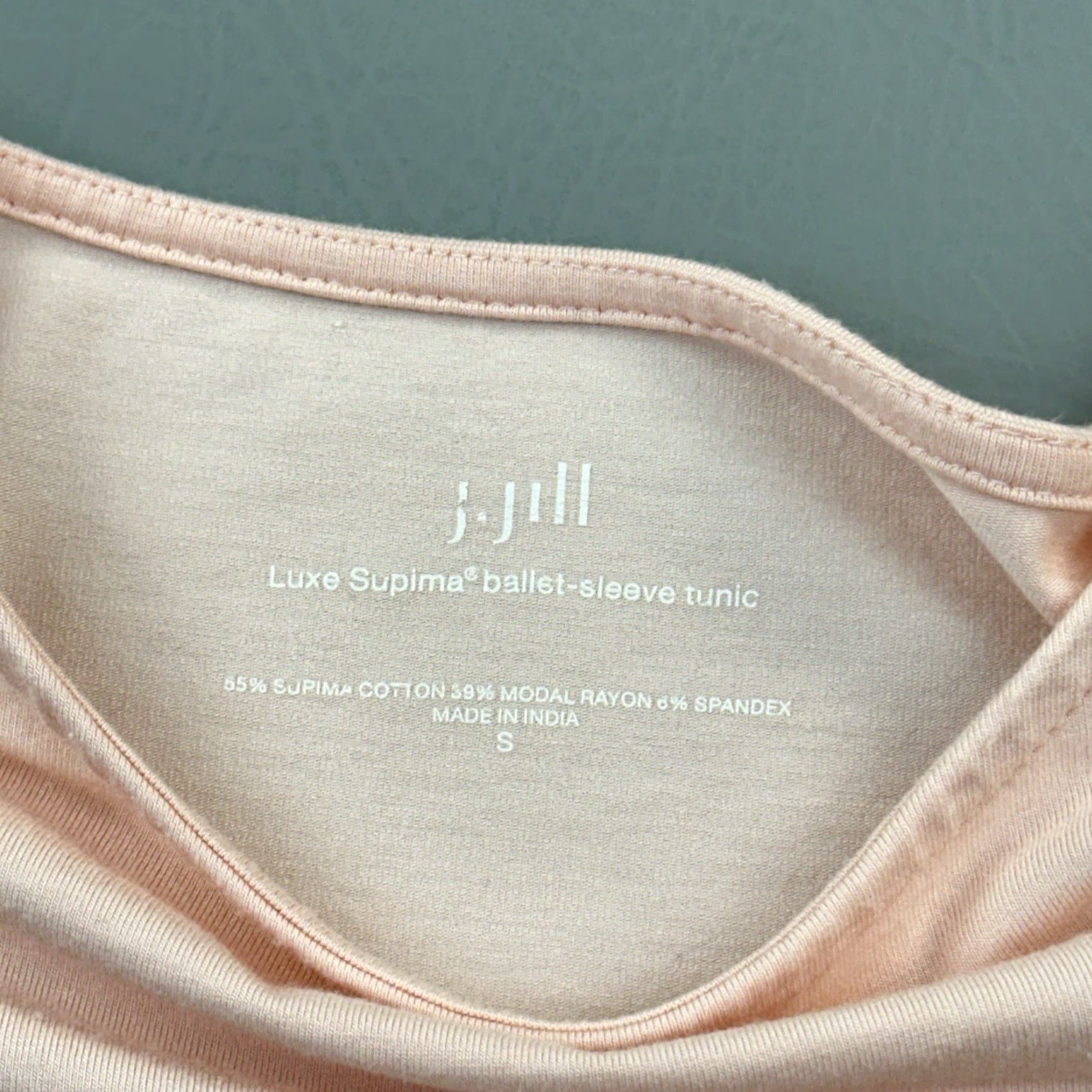 J. Jill J Jill Shirt Women's Small Pale Pink Luxe Supima Ballet Sleeve Tunic Size S / US 4 / IT 40 - 4 Thumbnail