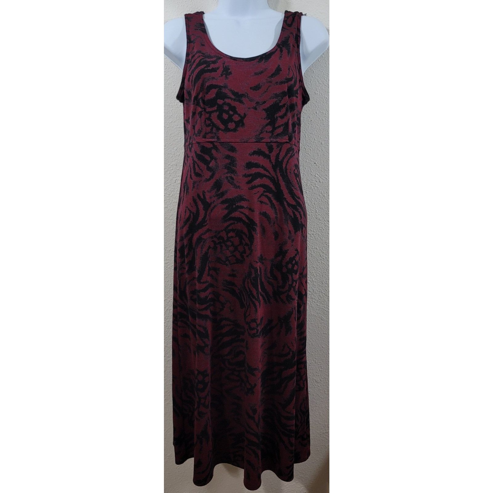 Other Karin Stevens Burgundy Black Geo Print 2 Piece Dress Set 8P Size M / US 6-8 / IT 42-44 - 2 Thumbnail