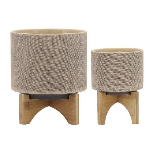 Designer × Homemade S/2 5/8" MESH PLANTER W/ STAND, TAN Size US L / EU 52-54 / 3 - 1 Thumbnail