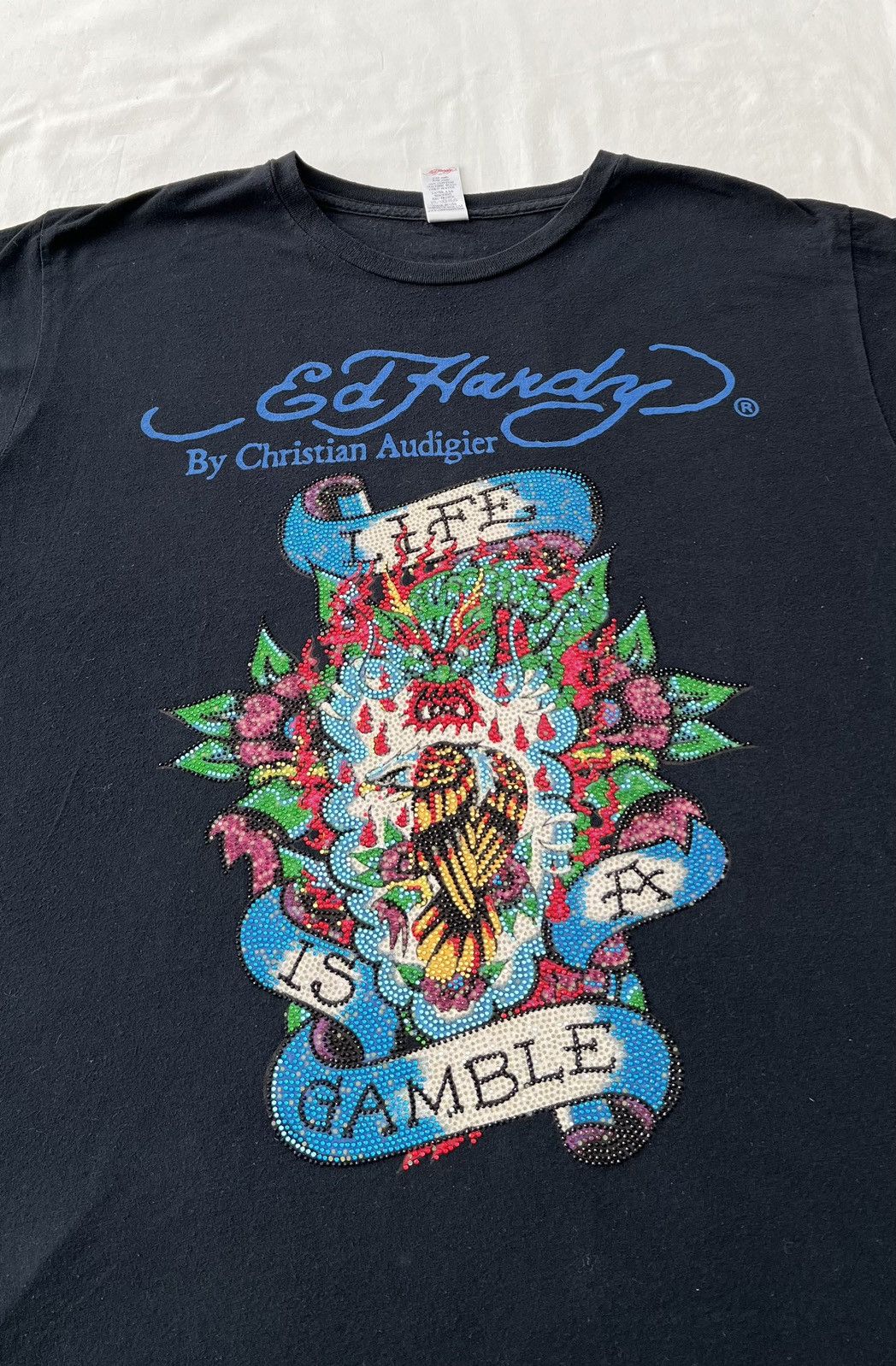 Ed Hardy Ed Hardy Christian Audigier Tattoo Streetwear Black T-shirt Size US XL / EU 56 / 4 - 4 Thumbnail