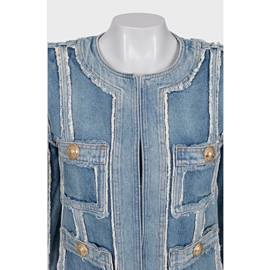 Balmain Balmain Raw-Edge Denim Jacket - Size FR38 / M Size S / US 4 / IT 40 - 4 Thumbnail