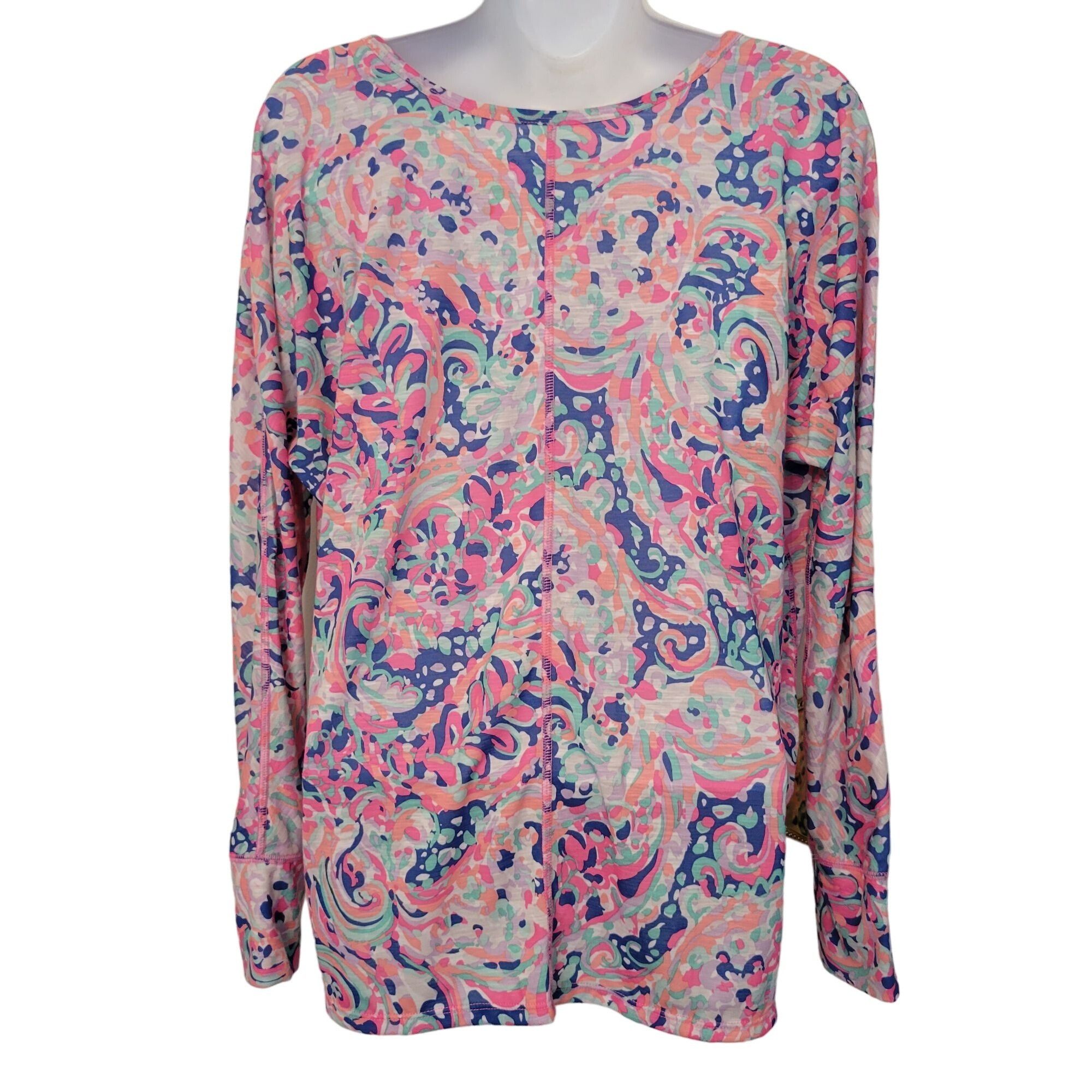 Lilly Pulitzer Lilly Pulitzer Luxletic S Long Sleeve Paisley Athleisure Top Size S / US 4 / IT 40 - 5 Thumbnail
