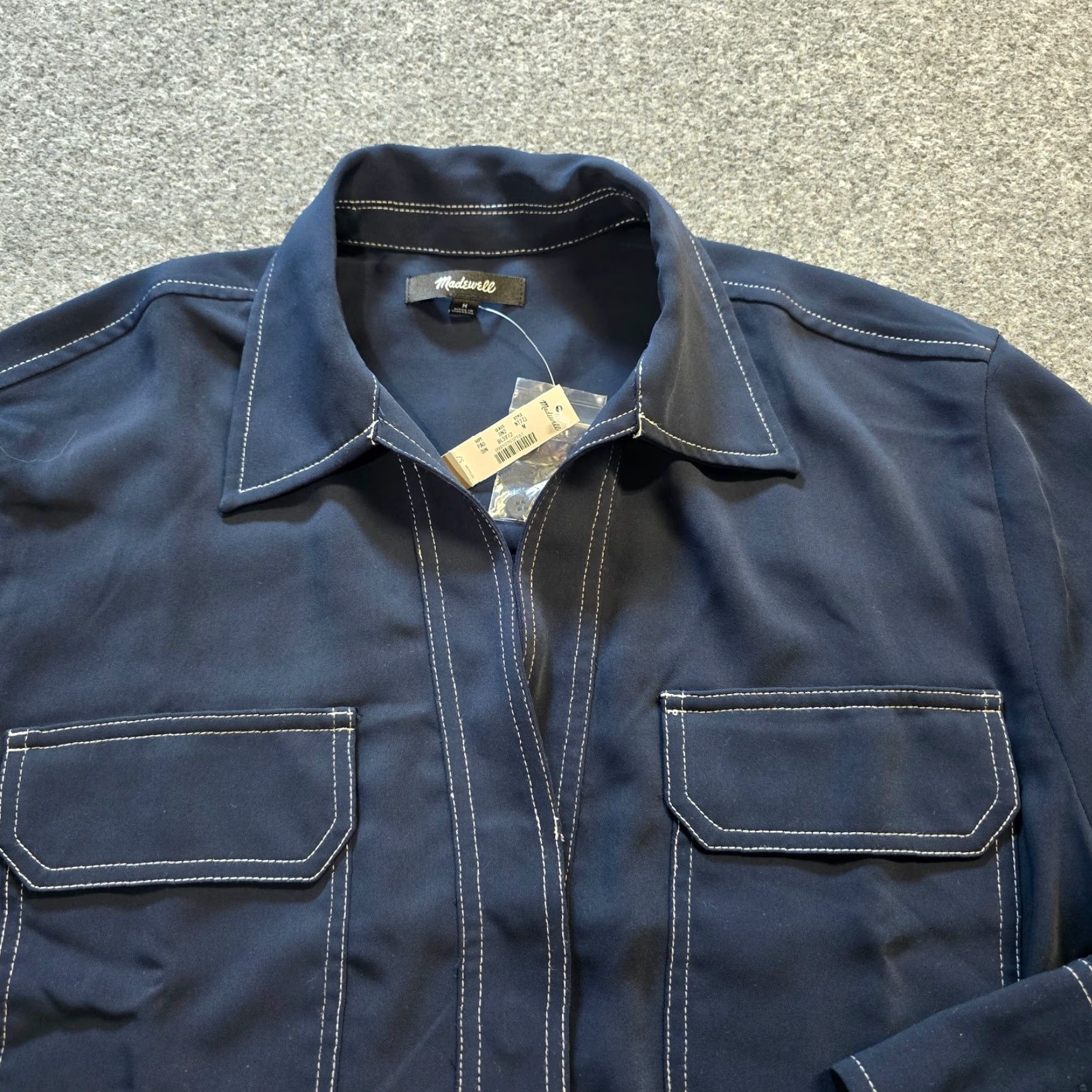 Madewell Madewell Blouse Womens Medium Blue Long Sleeve Collared Preppy Career Capsule Shirt Size M / US 6-8 / IT 42-44 - 2 Thumbnail