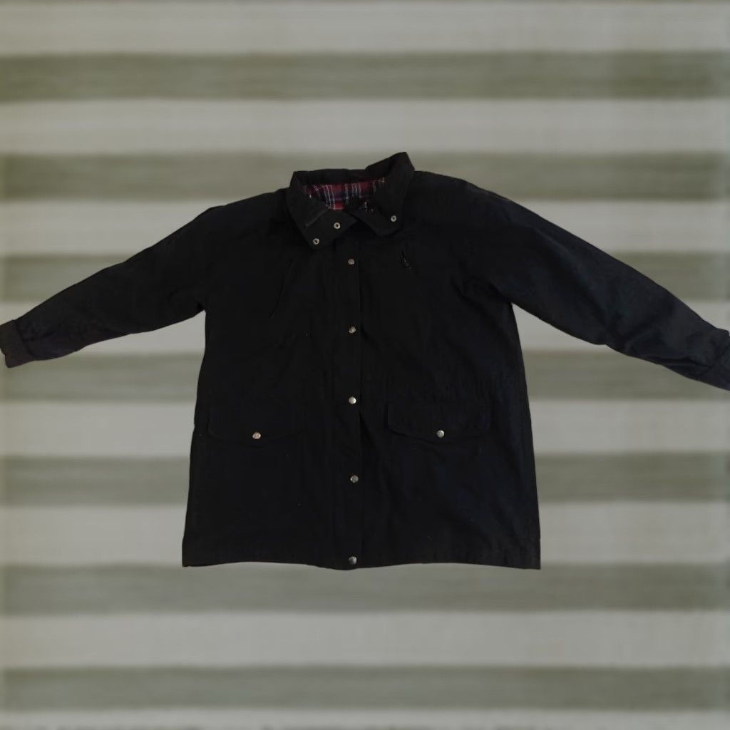 Vintage VINTAGE Cabin Creek Unisex Adults Jacket Full Zip Lined Black Canvas Cotton Button Snap 34in 26in pit to pit XL Winter Fall Spring Outdoor Barn Jacket Size US XL / EU 56 / 4 - 1 Thumbnail