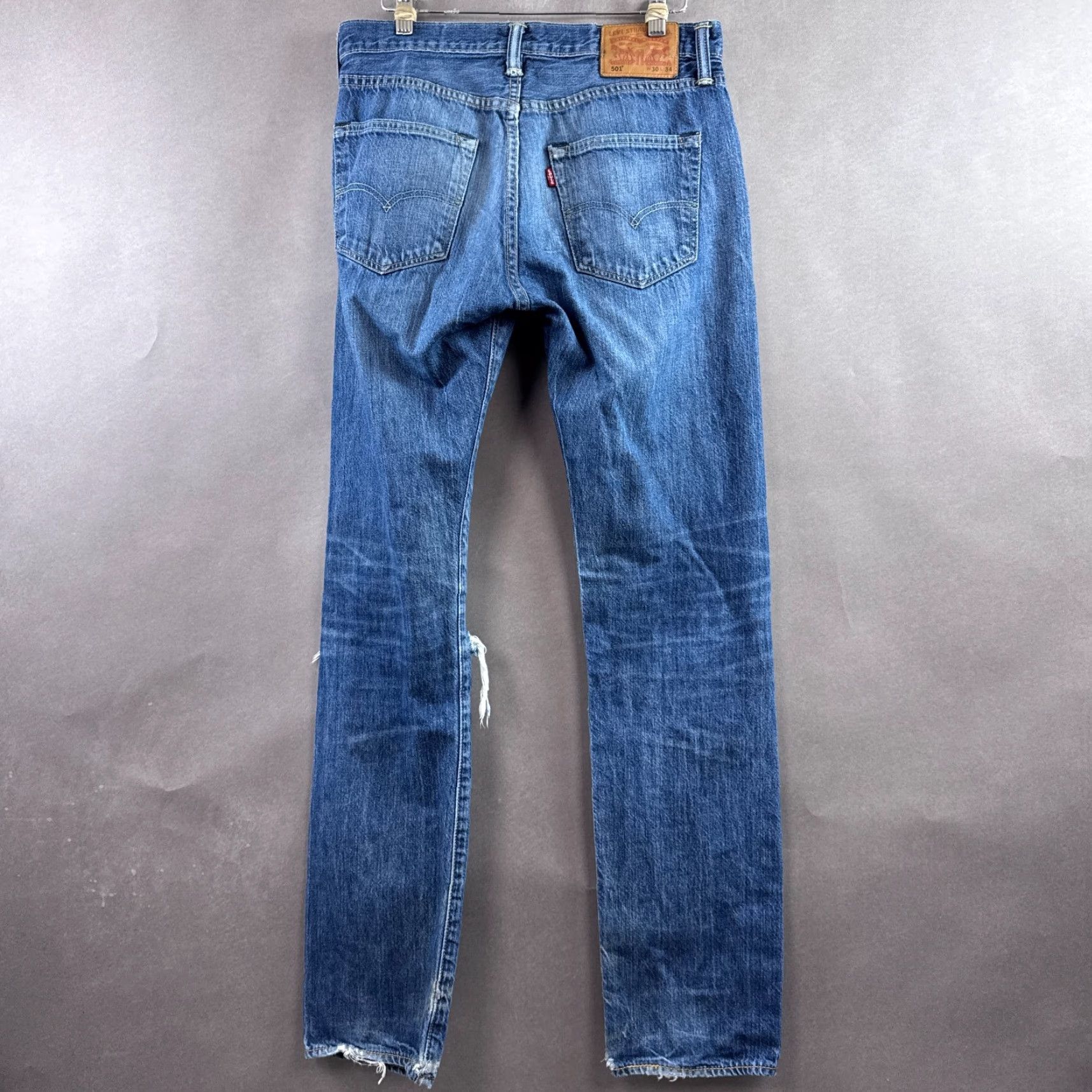 Levi's Levi's 501 Jeans Men 30x32 Blue Denim Work Button Fly Vintage No (Tag30x34) Size US 30 / EU 46 - 4 Thumbnail