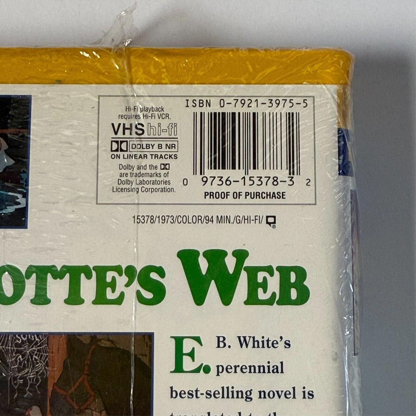 Designer Vtg Charlottes Web VHS 1996 Yellow Clamshell Sealed Rare Size ONE SIZE - 5 Thumbnail