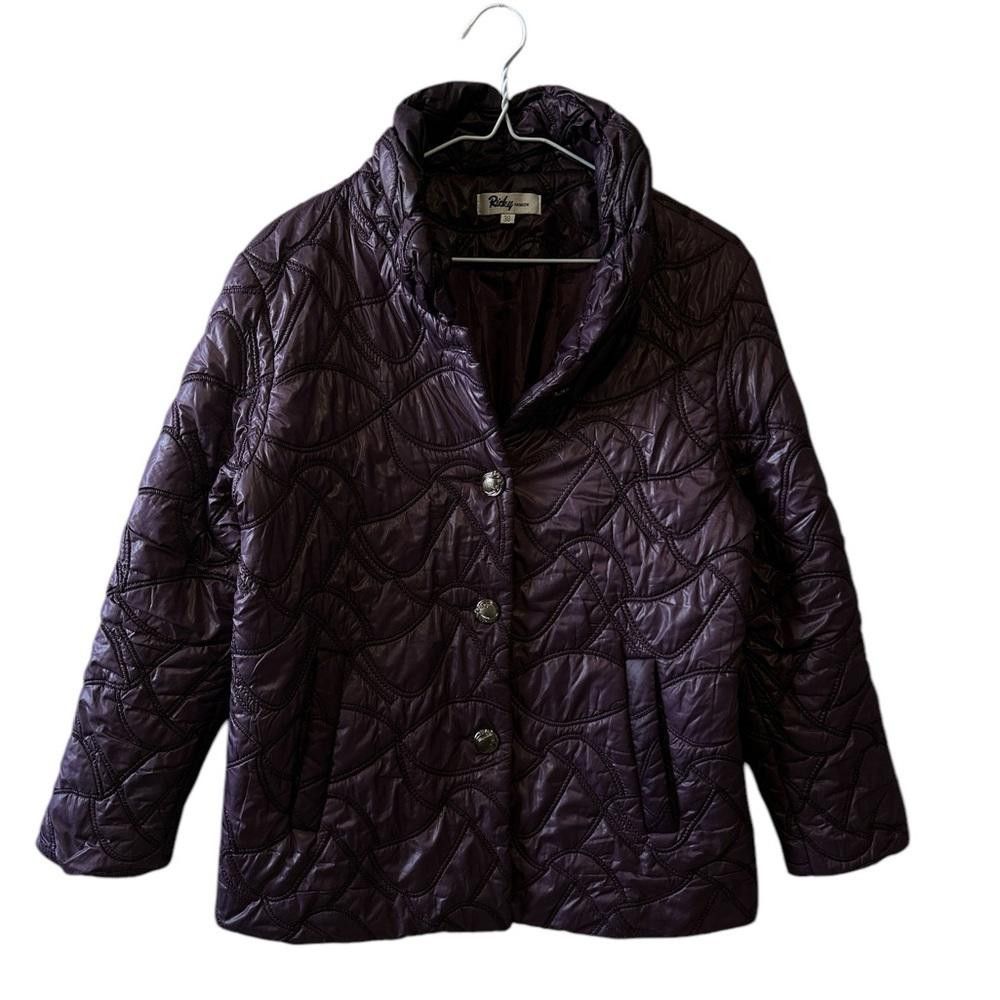 Designer Women's Purple Quilted Jacket - Size 38 Size S / US 4 / IT 40 - 1 Thumbnail