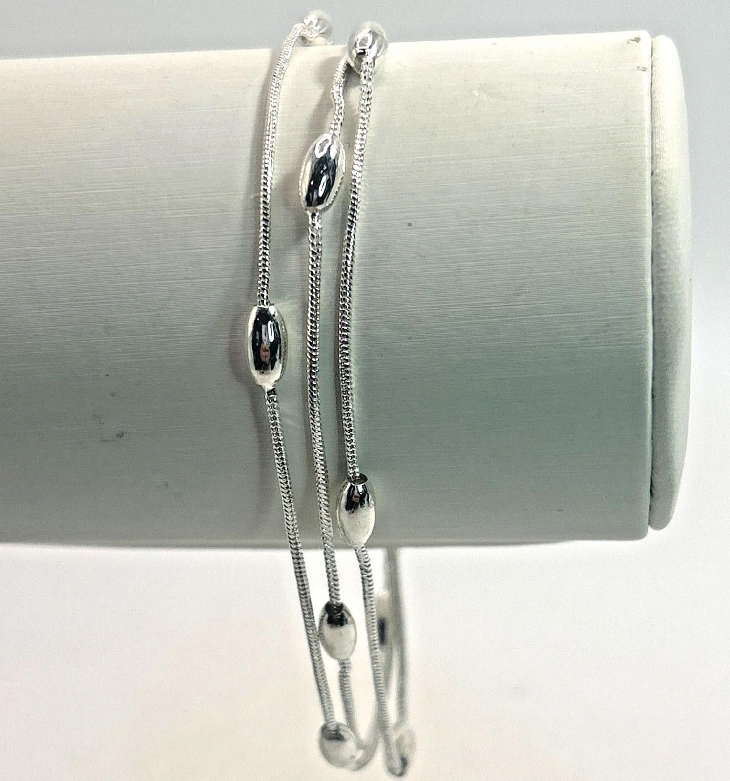 Sterling Silver Vintage Solid 925 Sterling Silver 7.5" Bracelet Size ONE SIZE - 1 Thumbnail