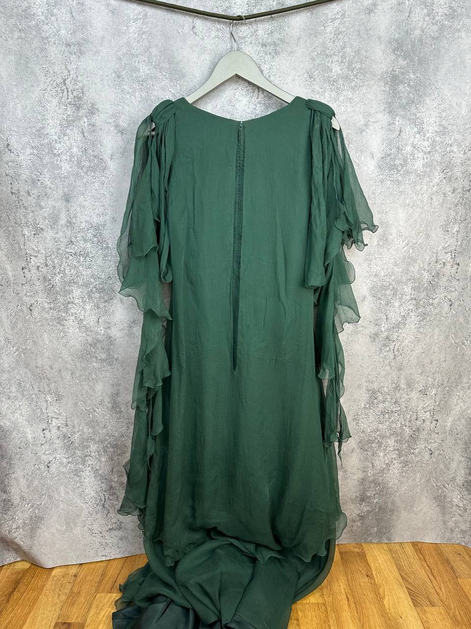 Vintage Gina Fratini Vintage 1970s Pure Silk Chiffon Draped Dress Size M / US 6-8 / IT 42-44 - 3 Thumbnail