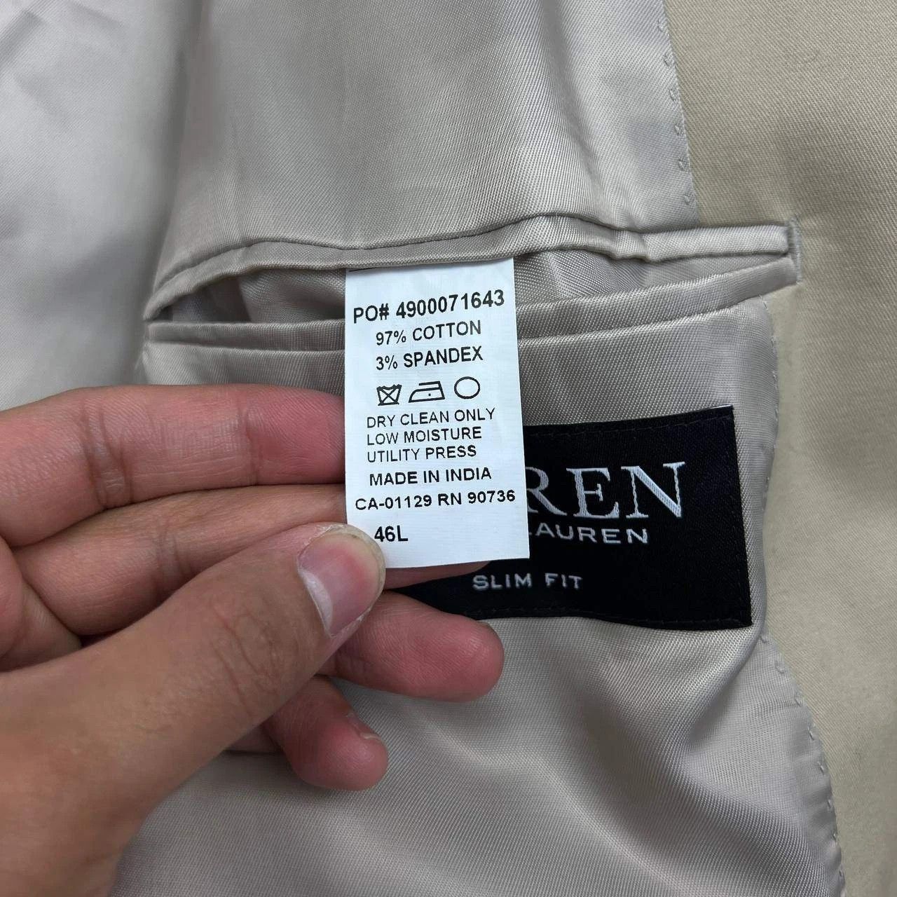 Lauren Ralph Lauren Lauren Ralph Lauren Blazer Men 46L Slim Fit 2 Button Cotton Size 46L - 9 Thumbnail