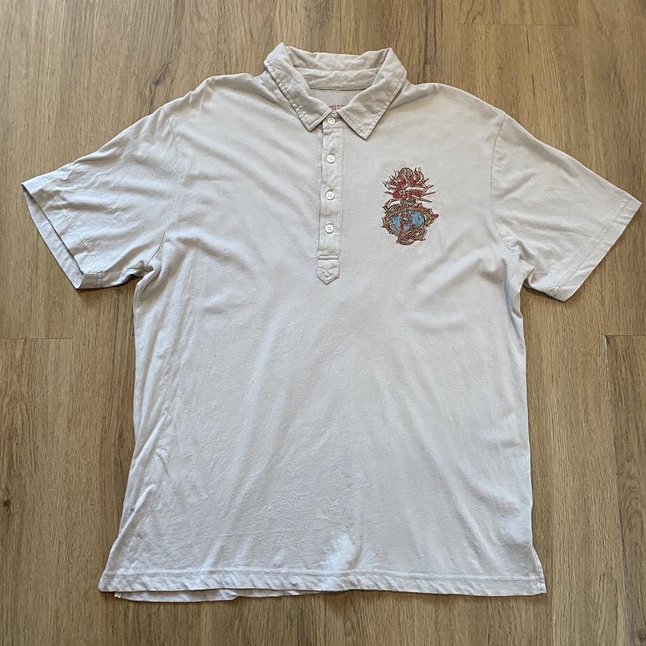Other Cream Southern Tattoo polo shirt Vintage y2k Rock Size US L / EU 52-54 / 3 - 2 Thumbnail
