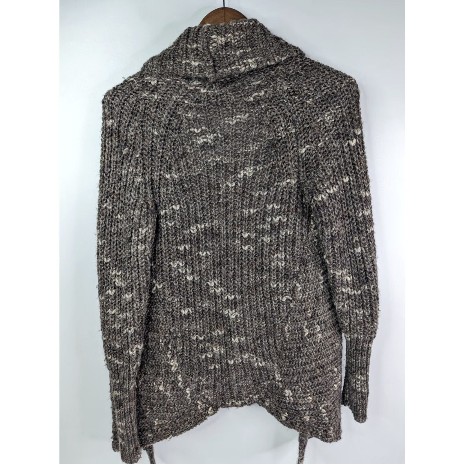 Express VINTAGE Express Open Front Brown Chunky Cardigan Sweater Womens XS Wool Acrylic Blend Size XS / US 0-2 / IT 36-38 - 4 Thumbnail