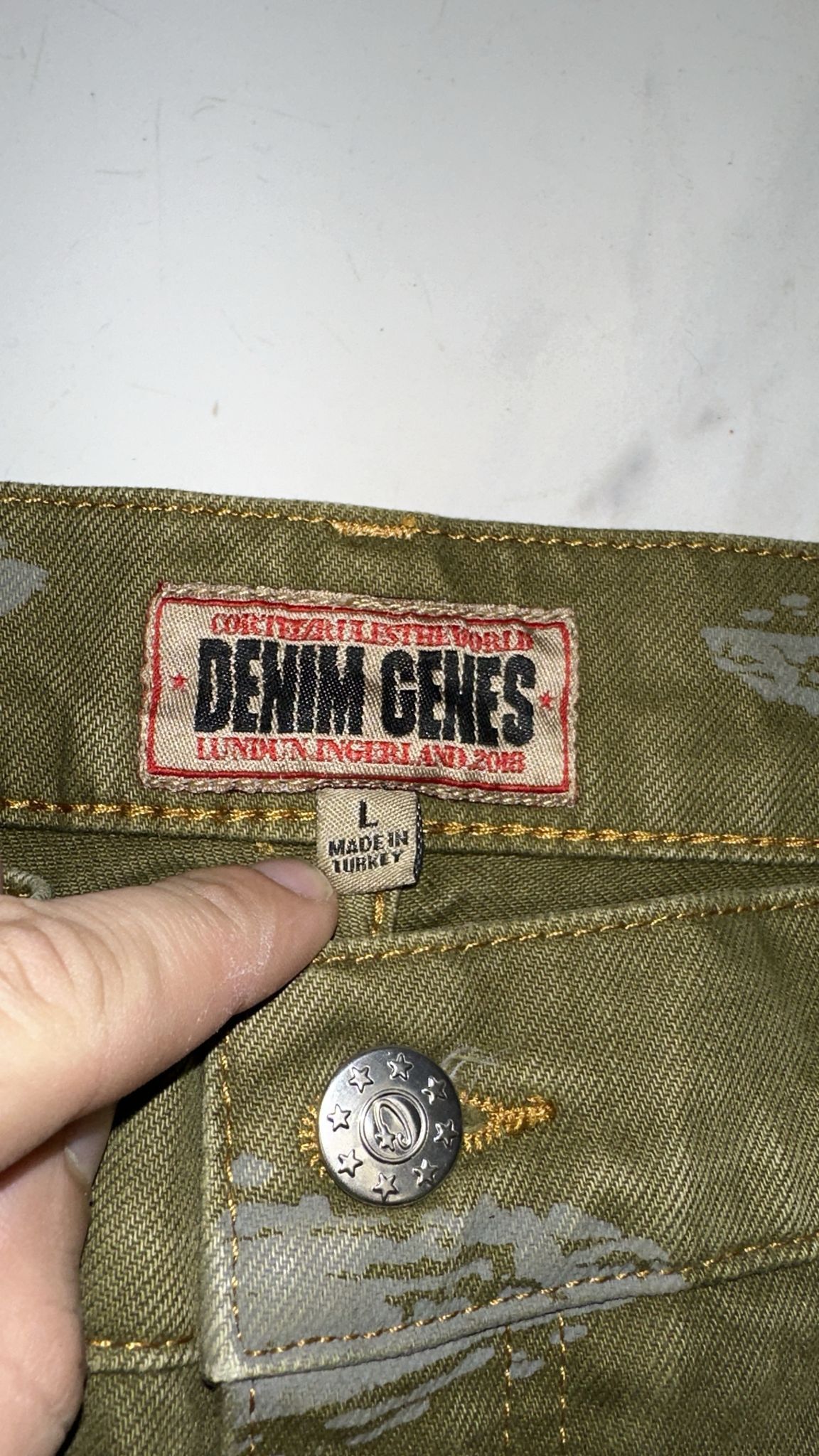 Corteiz × Vintage Corteiz FW23 Alcatraz Pattern Denim Jeans Khaki Large Size US 34 / EU 50 - 6 Thumbnail