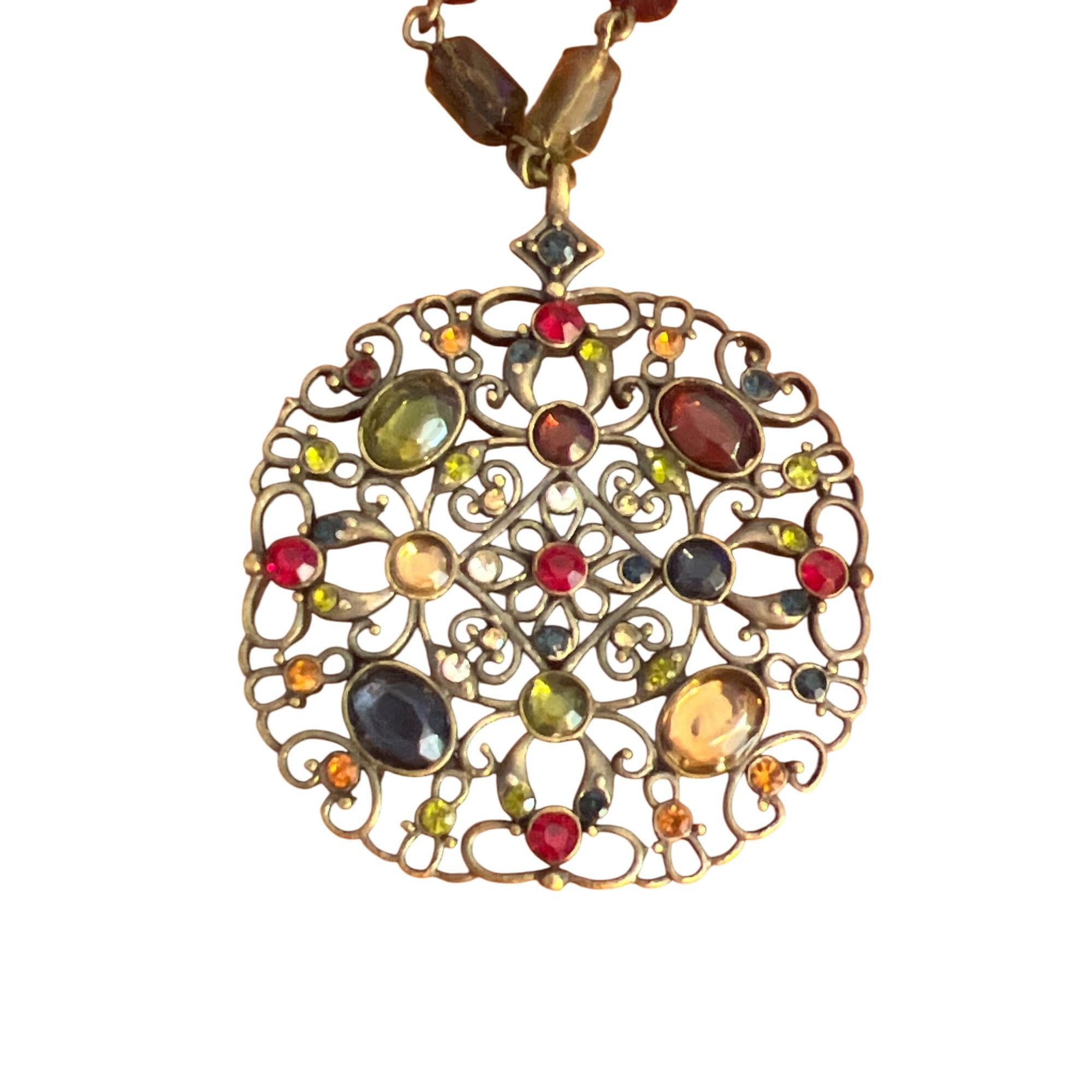 Liz Claiborne Vintage Liz Claiborne Necklace Antique Gold Filagree Pendant Size ONE SIZE - 2 Thumbnail