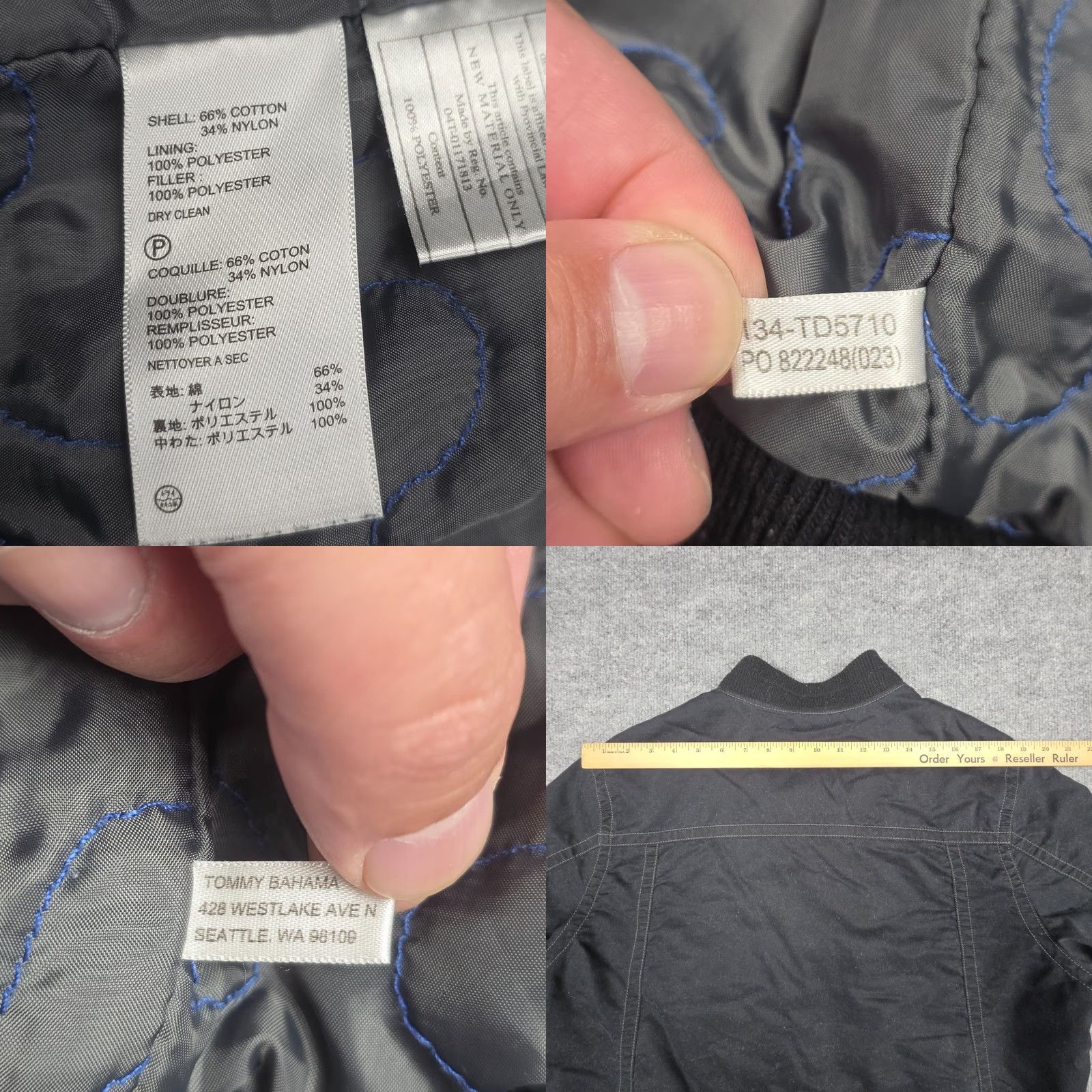 Tommy Bahama Tommy Bahama Bomber Jacket Men M Black Island Crafted Cotton Blend Zip Size US M / EU 48-50 / 2 - 9 Thumbnail