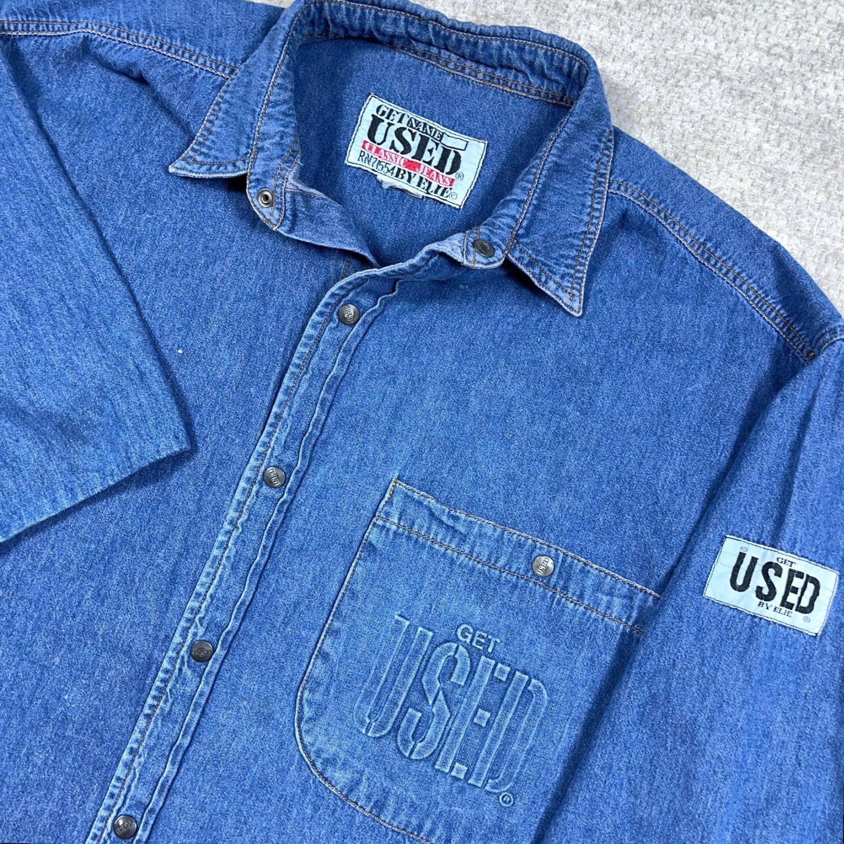 Denime Vintage Get Used Denim Shirt Men L Blue 80s 90s Cowboy Western Classic Shirt Boys Mens Size US L / EU 52-54 / 3 - 3 Thumbnail