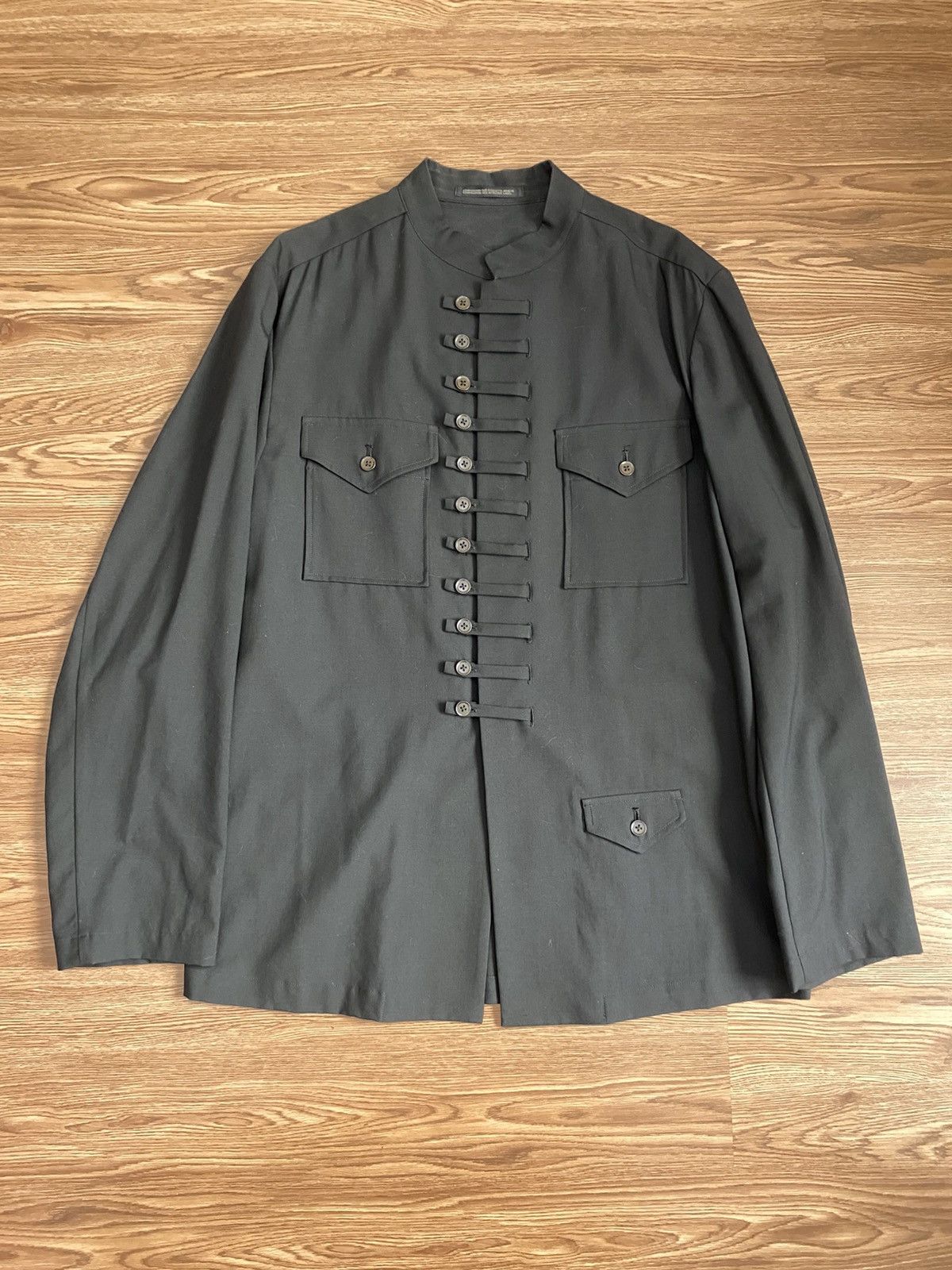 Yohji Yamamoto Yohji Yamamoto Pour Homme Wool Gaba Chinese Jacket SS99 Size US L / EU 52-54 / 3 - 1 Thumbnail