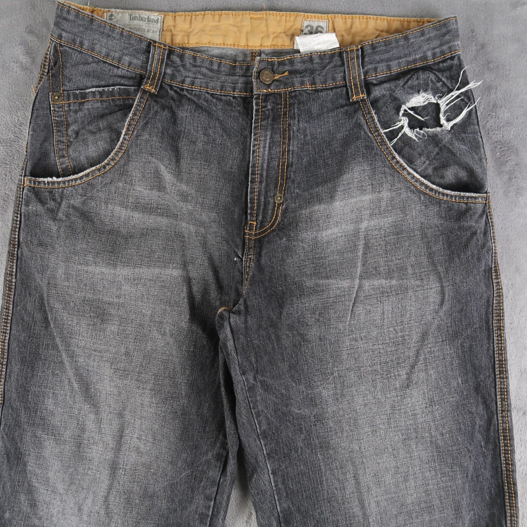 Timberland VINTAGE Timberland Men’s Denim Jeans Baggy Wide-Leg Black 90s Grunge Skater Punk Y2K Size 36 Size US 36 / EU 52 - 3 Thumbnail