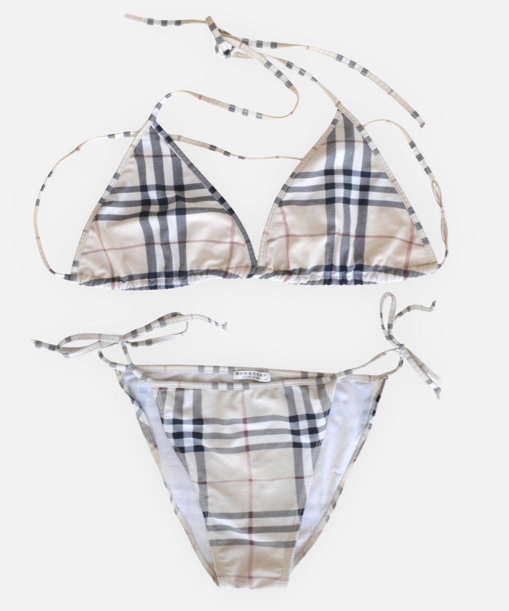 Burberry BURBERRY Suit Bra Bikini Top Check Vintage Swim Beachwear Size ONE SIZE - 3 Thumbnail