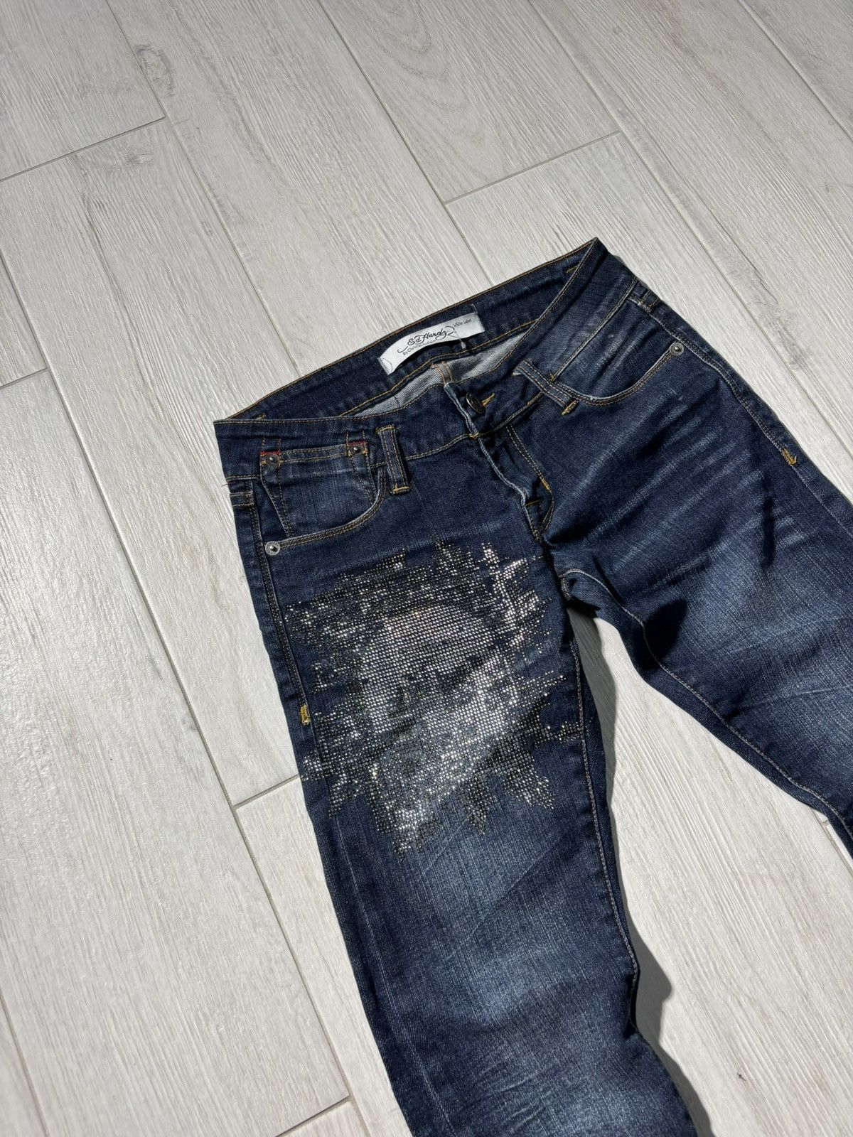 Ed Hardy Y2K Ed Hardy Jeans Skull Death Rhinestones by Christian Size 27" / US 4 / IT 40 - 2 Thumbnail