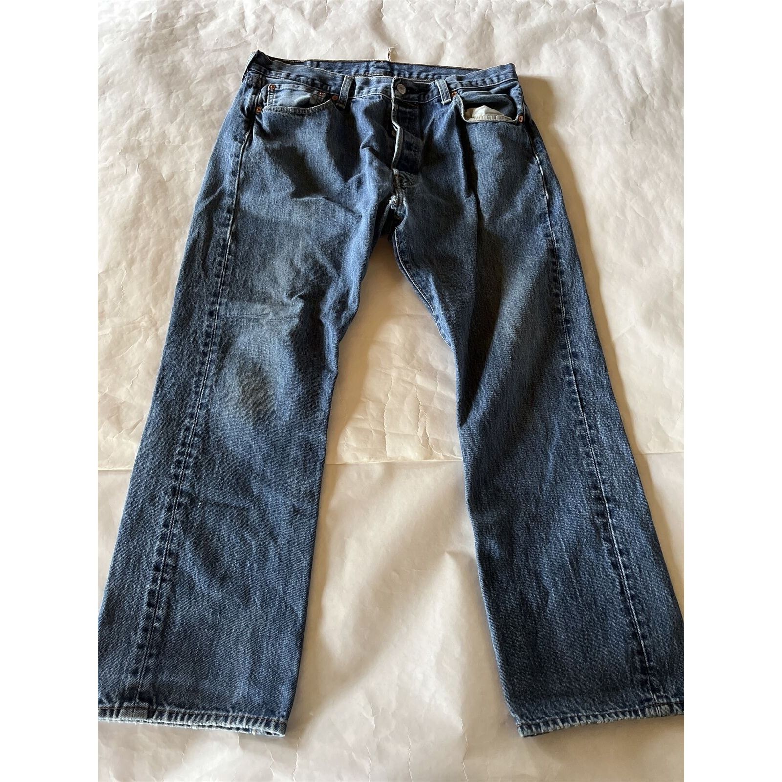 Levi's Levi's 501 XX Men 36x30 Blue Denim Jeans Button Fly Med Wash Size US 36 / EU 52 - 2 Thumbnail