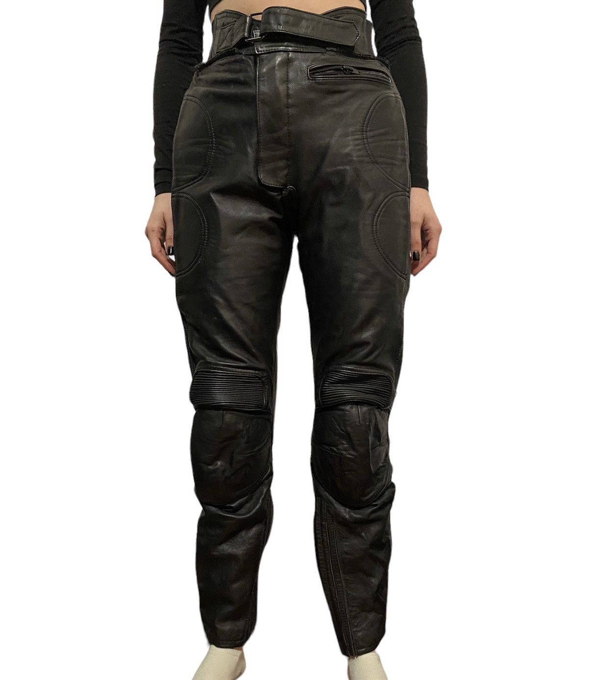 Genuine Leather Vintage IXS Motorcycle Racing Leather Biker Pants Size US 29 - 9 Thumbnail