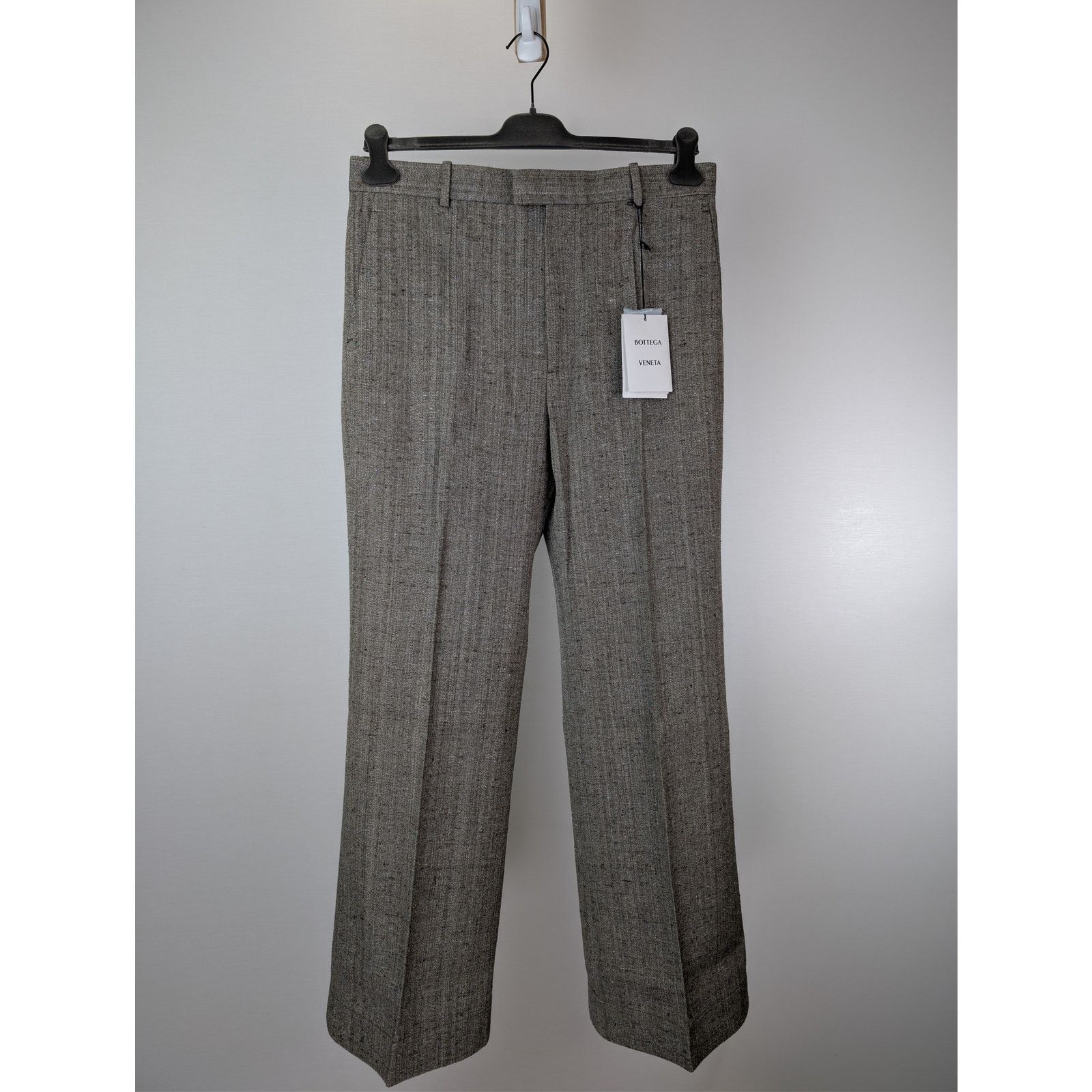 Bottega Veneta o1rshd1 Knotted Melange Viscose Silk Flare Trousers Size US 36 / EU 52 - 1 Thumbnail