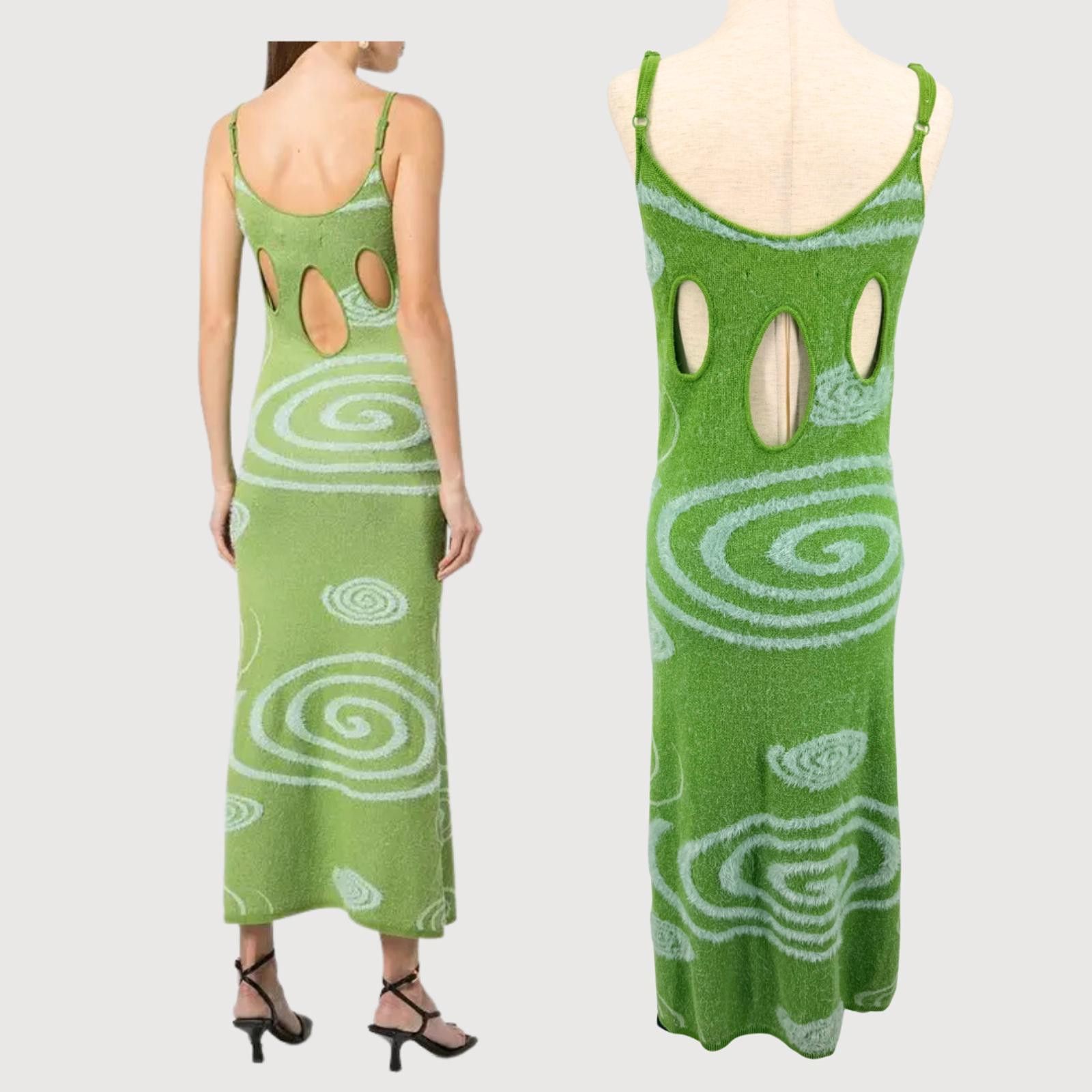 House of Sunny House of Sunny Galaxy Hockney Dress Green Midi 8 Y2K Size M / US 6-8 / IT 42-44 - 4 Thumbnail