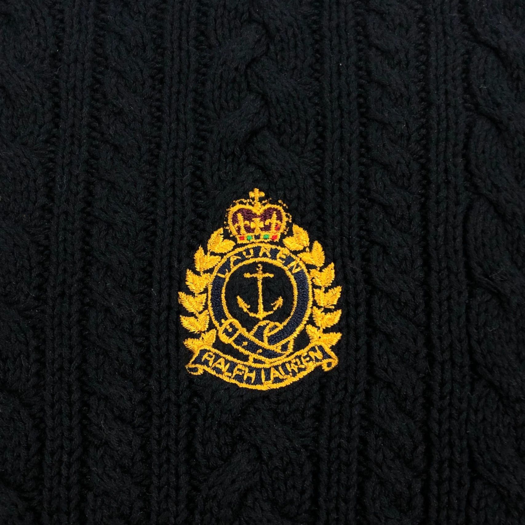 Ralph Lauren VINTAGE Ralph Lauren Sweater Womens Medium Petite Cable Knit Crest Preppy Size M / US 6-8 / IT 42-44 - 3 Thumbnail