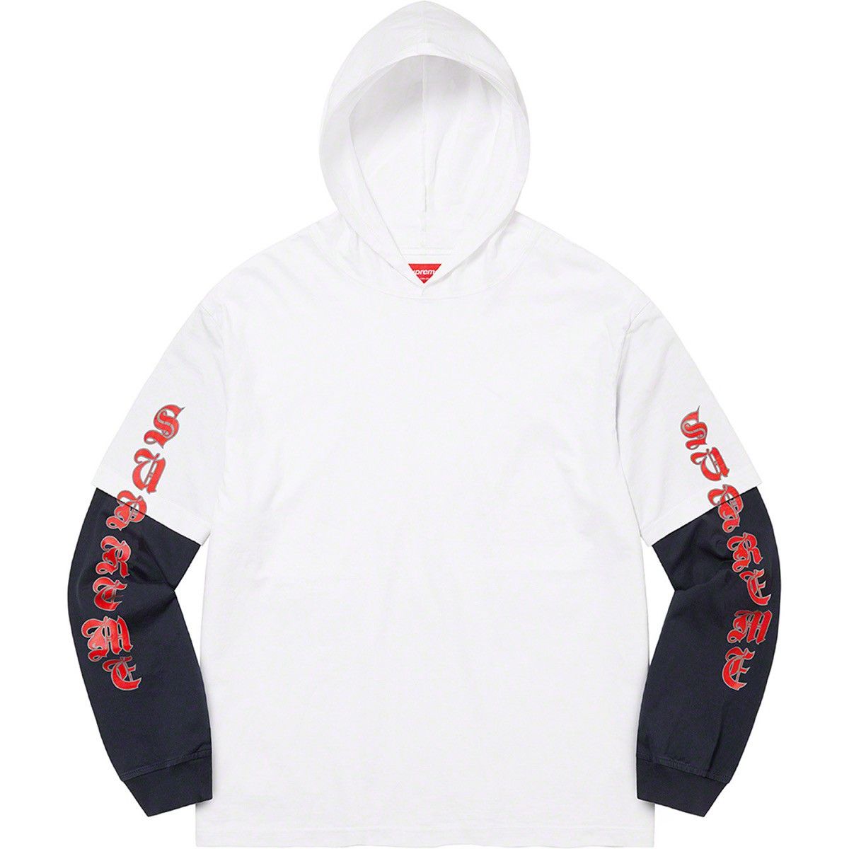 Supreme FW22 Layered Hooded L/S White Long Sleeve Top Hoodie