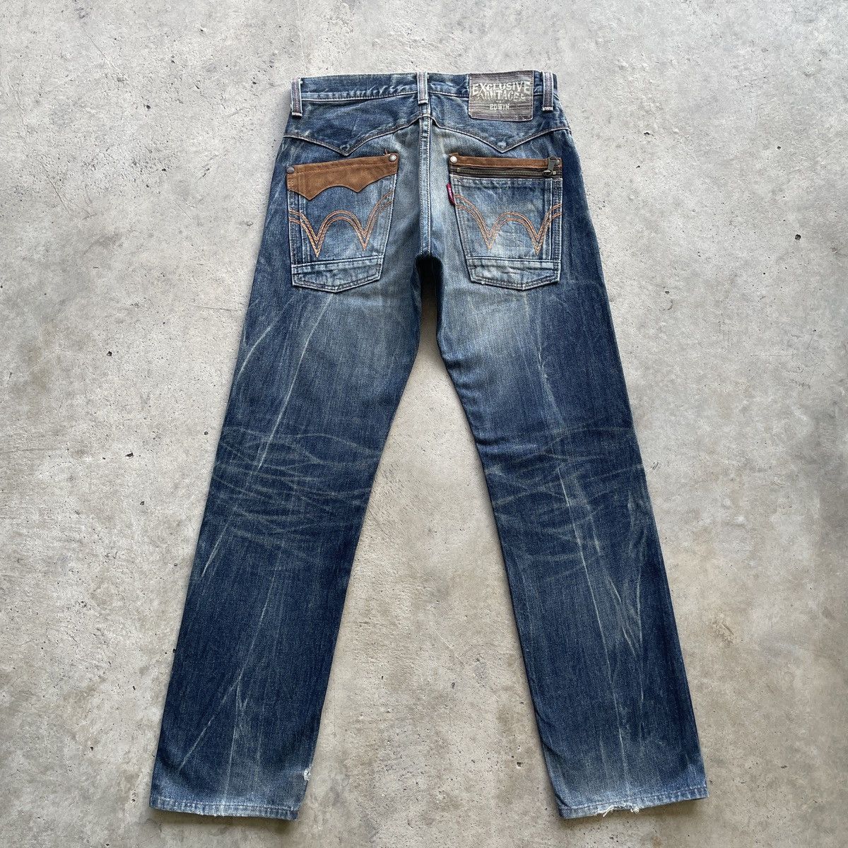 Edwin Vintage Edwin Distressed Jeans Faded Denim Pants W31 Size US 31 - 2 Thumbnail