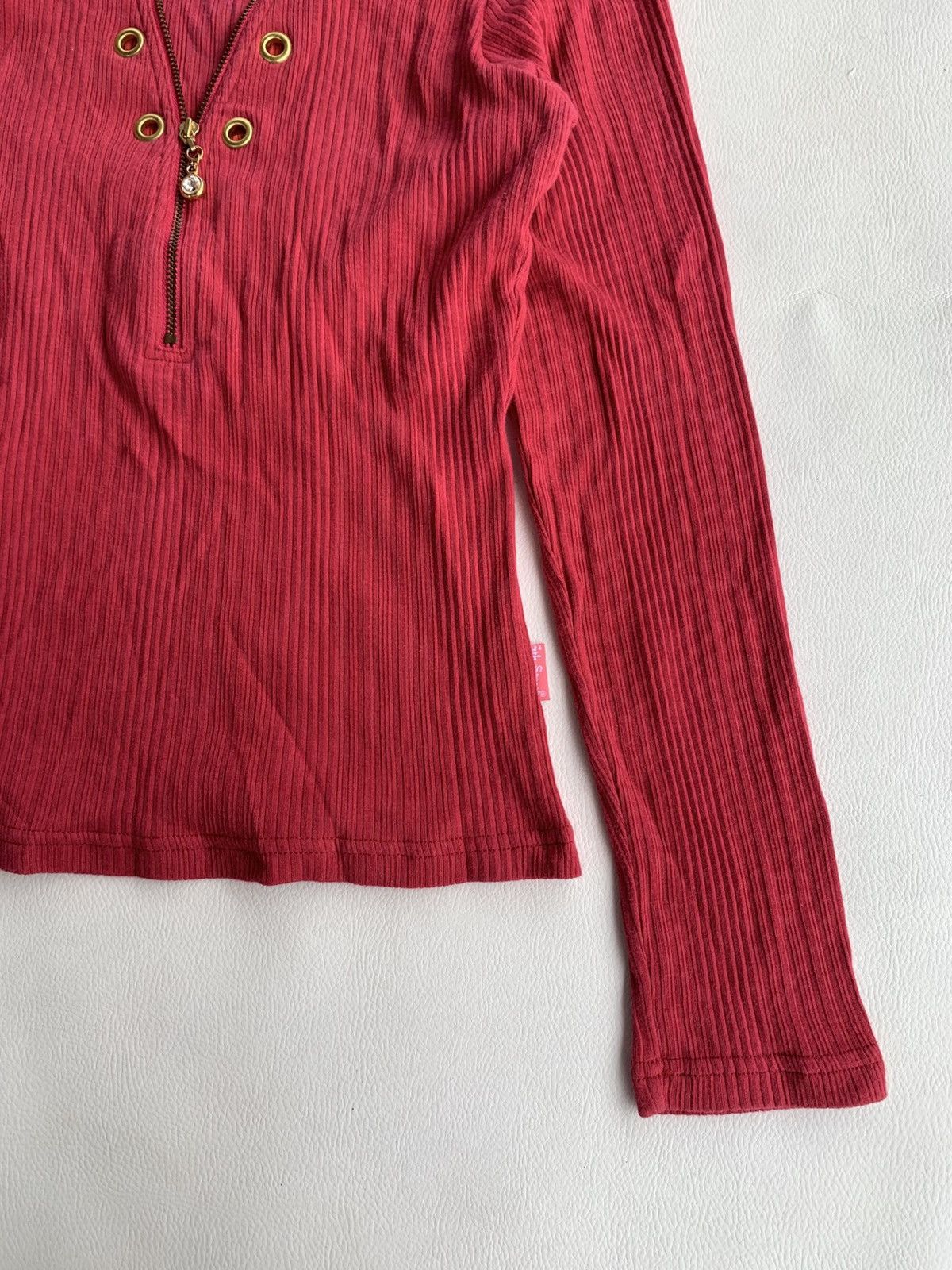 Japanese Brand 5th Street Pink Zip Collar Studded Long Sleeve Size M / US 6-8 / IT 42-44 - 11 Thumbnail