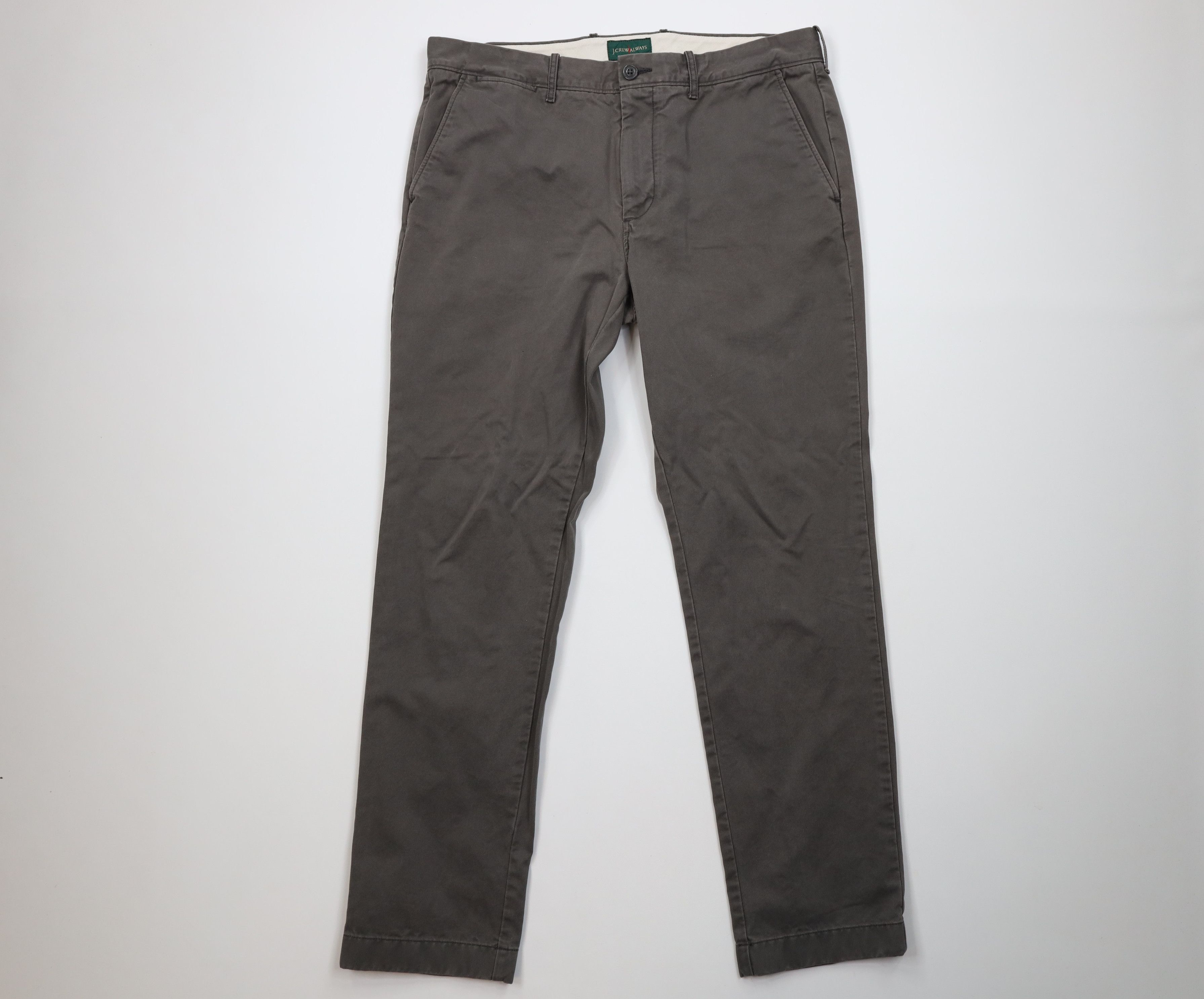 J.Crew Vintage Y2K J Crew 770 Straight Leg Chino Pants Gray Cotton Size US 35 - 1 Thumbnail