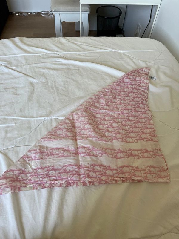 Dior Dior Scarf Silk Bandana Foulard Logo Monogram Pink EX0147 Size ONE SIZE - 2 Thumbnail