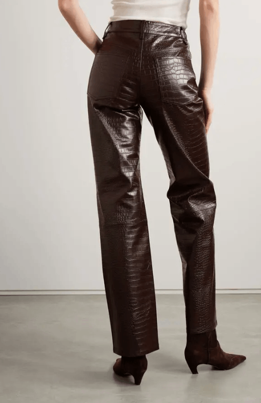 Frankie Shop Bonnie Croc Effects Pants Size 28" / US 6 / IT 42 - 2 Thumbnail