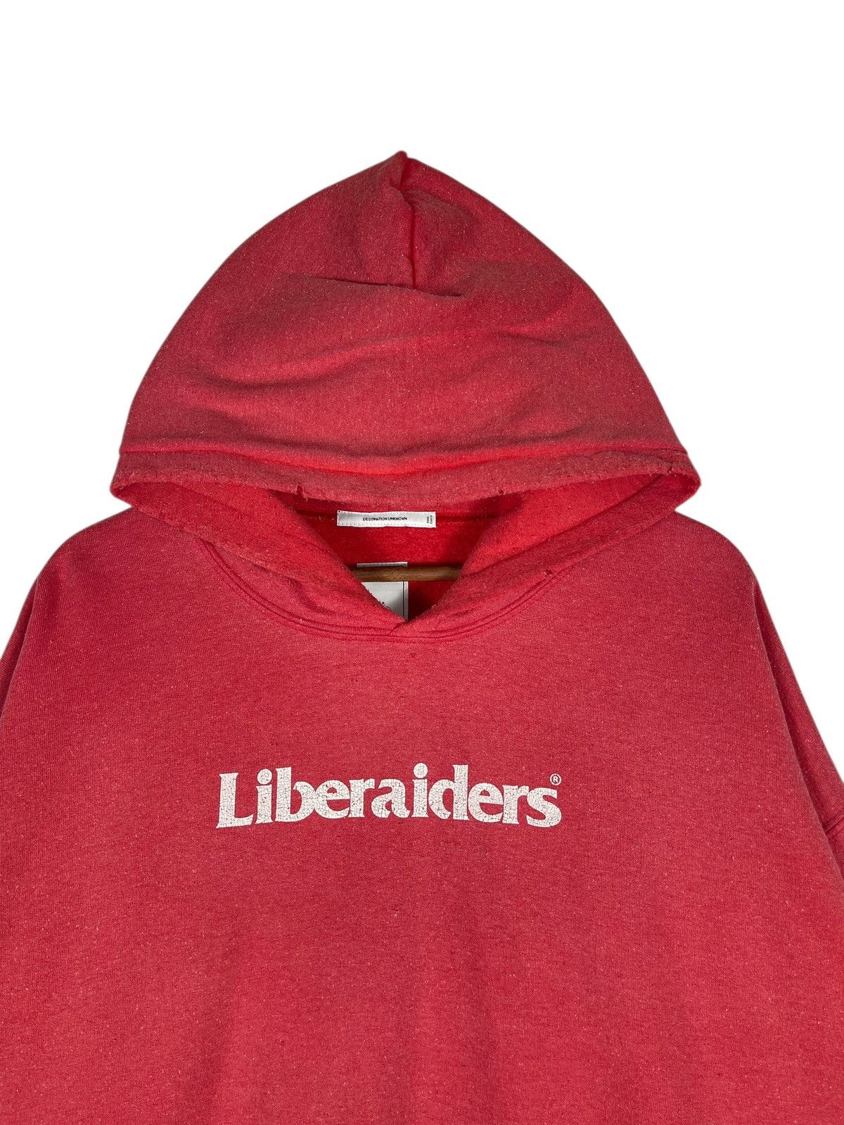 Liberaiders Liberaiders Red Distress Logo Hoodie XL Size US XL / EU 56 / 4 - 5 Thumbnail