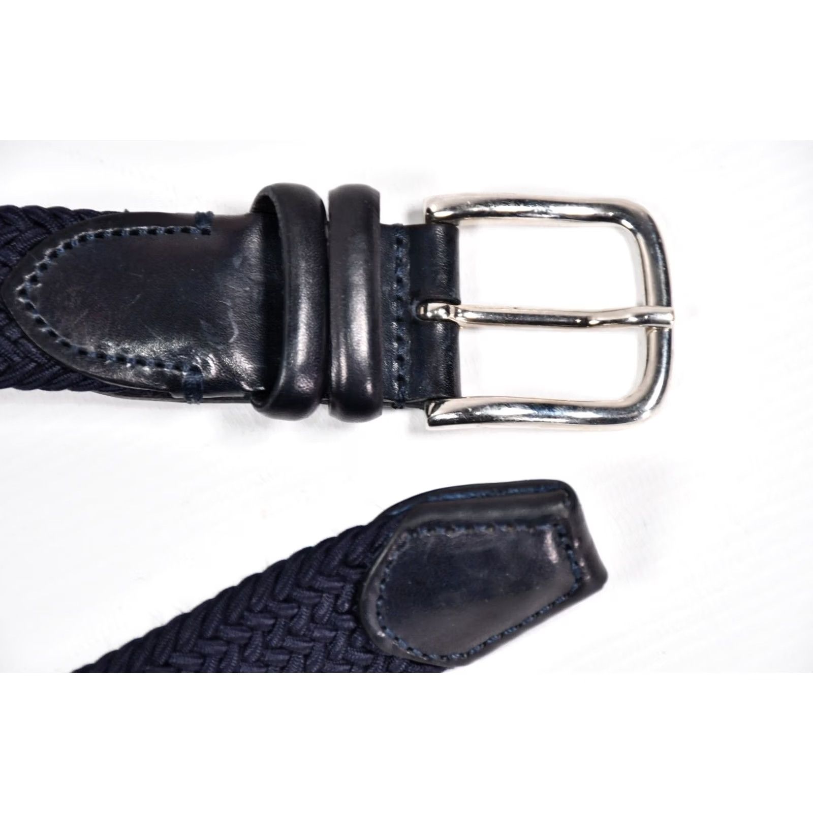 Vintage Gavazzeni Belt Men 85 CM Blue Elastic Woven Size 85 CM Regular New Without Tag 100% Genuine Size ONE SIZE - 7 Thumbnail
