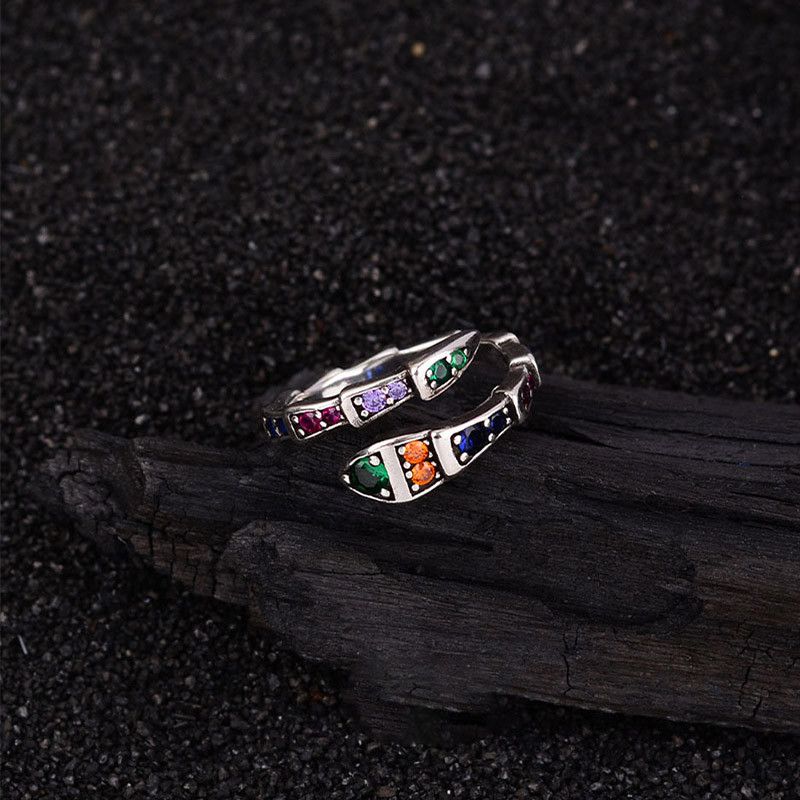 Jewelry Creative Multicolor Snake Handmade Ring Size ONE SIZE - 5 Thumbnail