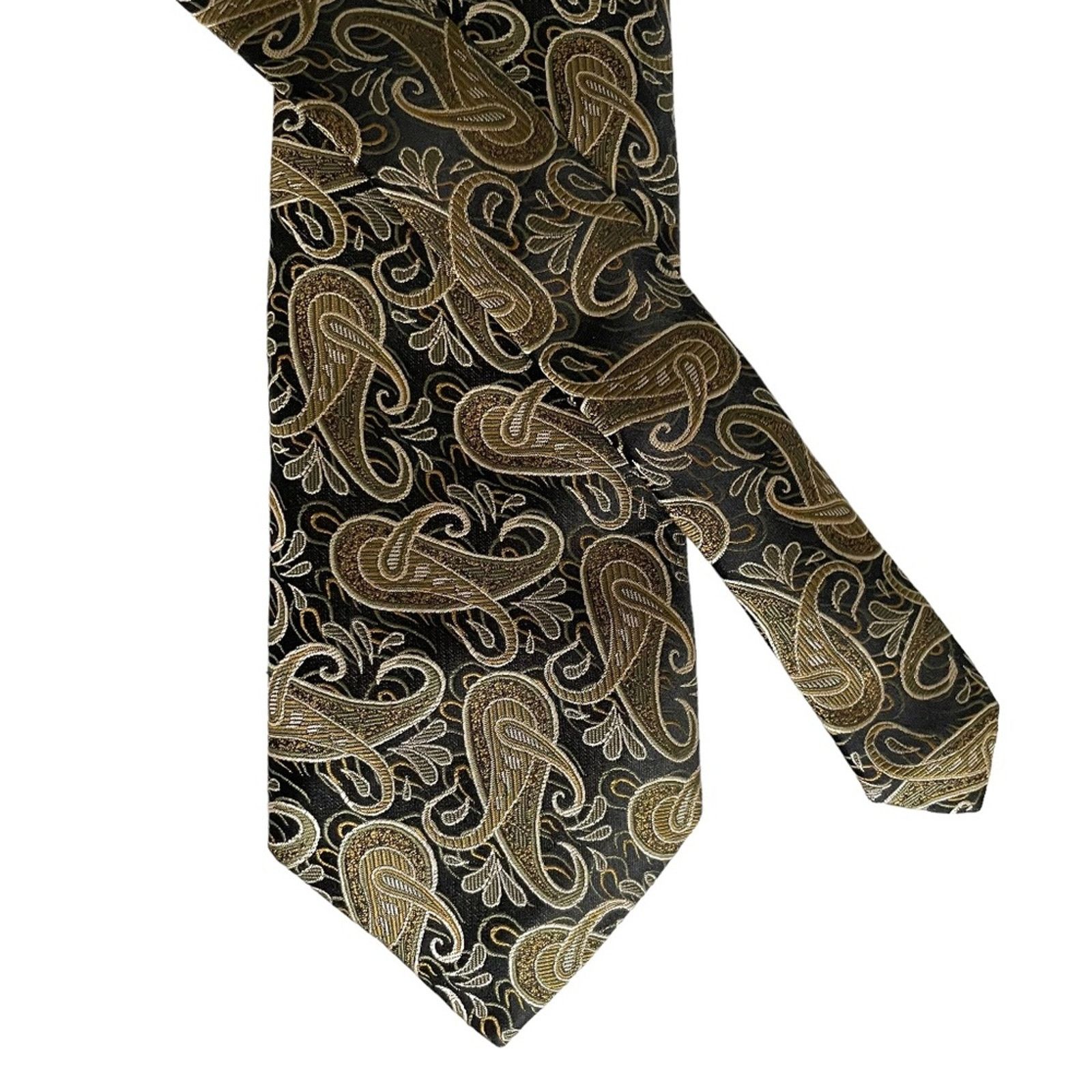 Vintage × XMI Platinum Vintage XMI for Nordstrom Neutrals Paisley Brocade Silk Tie Size ONE SIZE - 3 Thumbnail