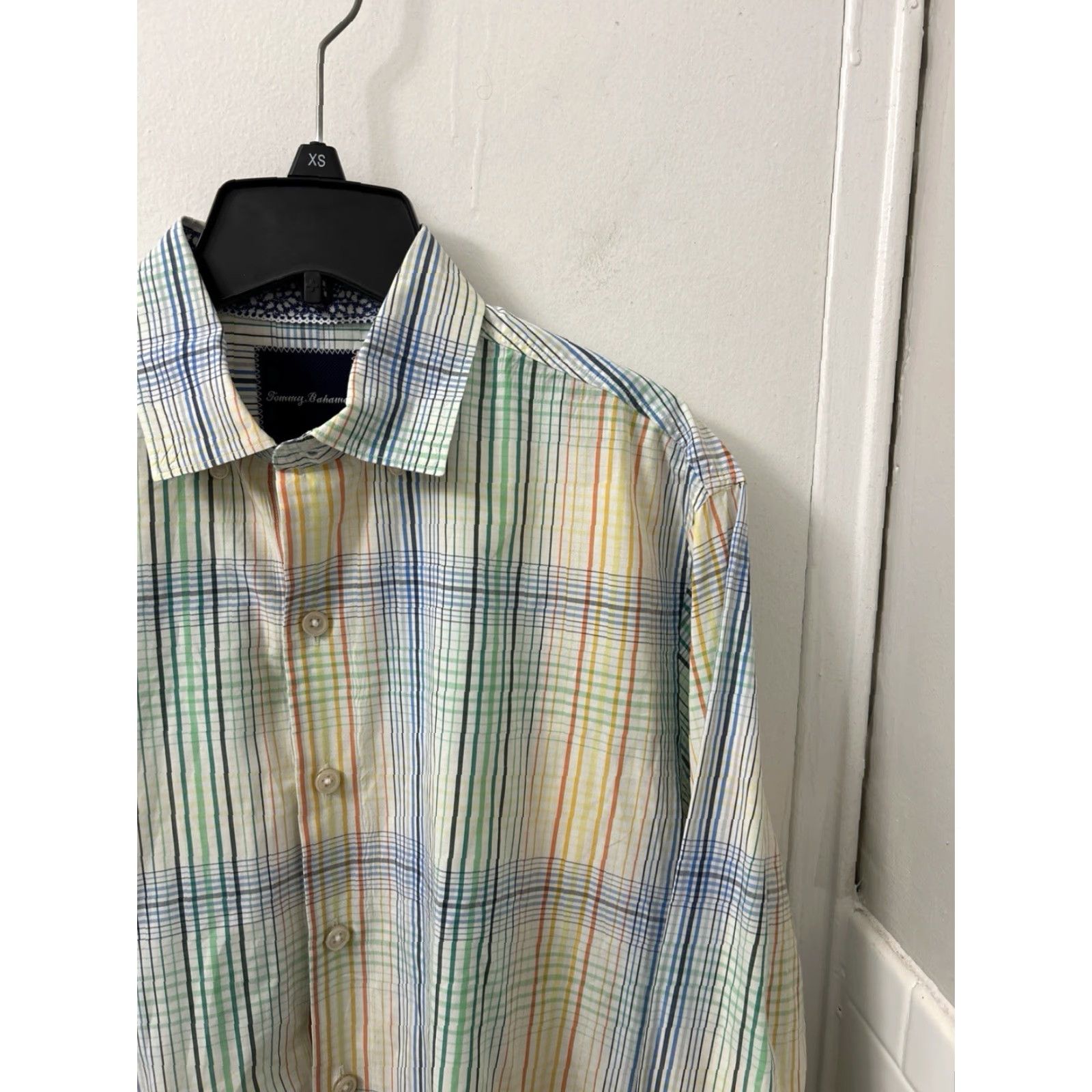Tommy Bahama Tommy Bahama Shirt Mens Medium Multicolor Plaid 100% Pima Cotton Flip Cuff L/S Size US M / EU 48-50 / 2 - 4 Thumbnail