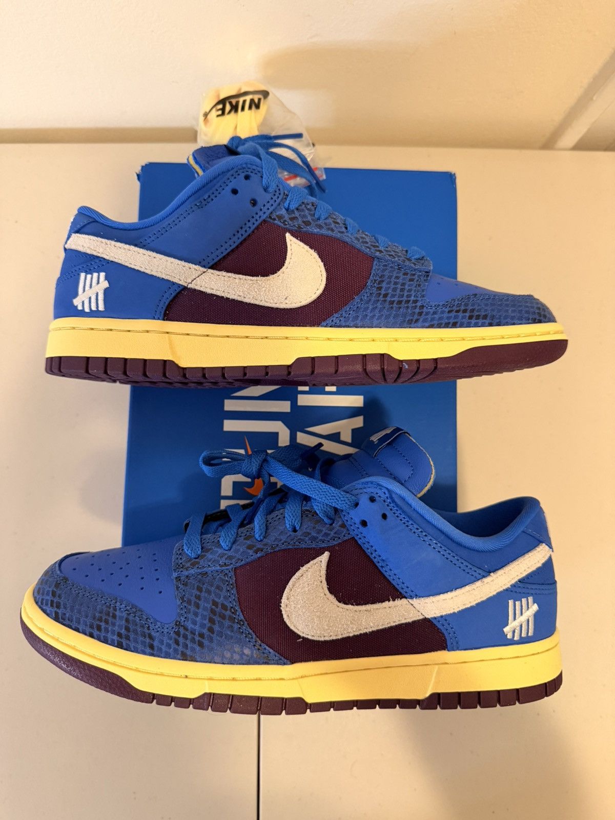 Nike Dunk Low Undefeated 5 On It Dunk VS. AFI Signal Blue